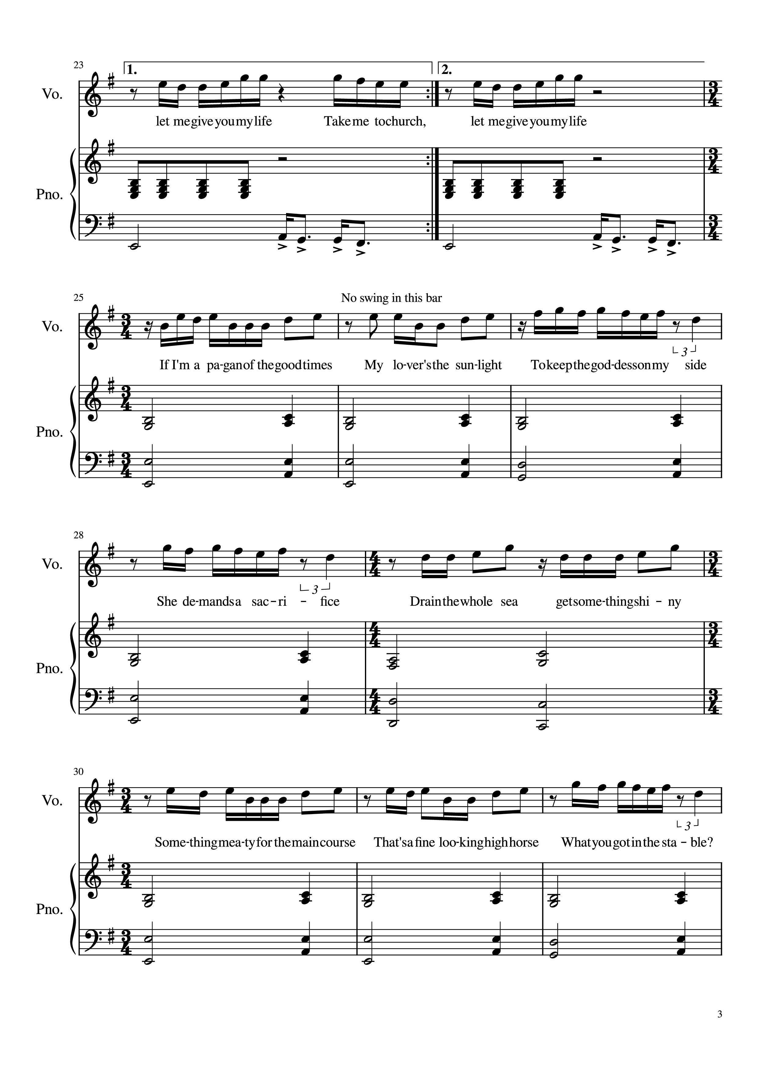 Page 3 of Sheet music PDF Piano Take Me To Church Piano - Hozier