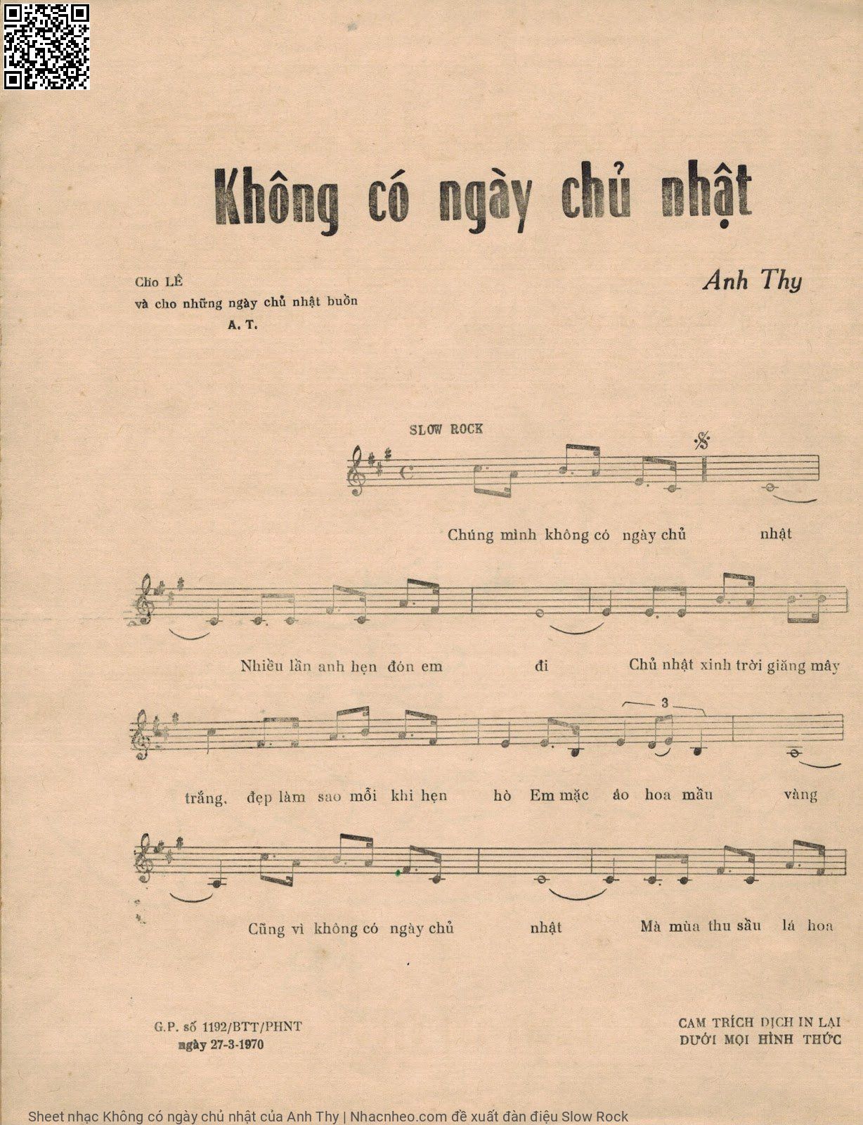 Page 2 of Sheet music PDF Không có ngày chủ nhật - Anh Thy