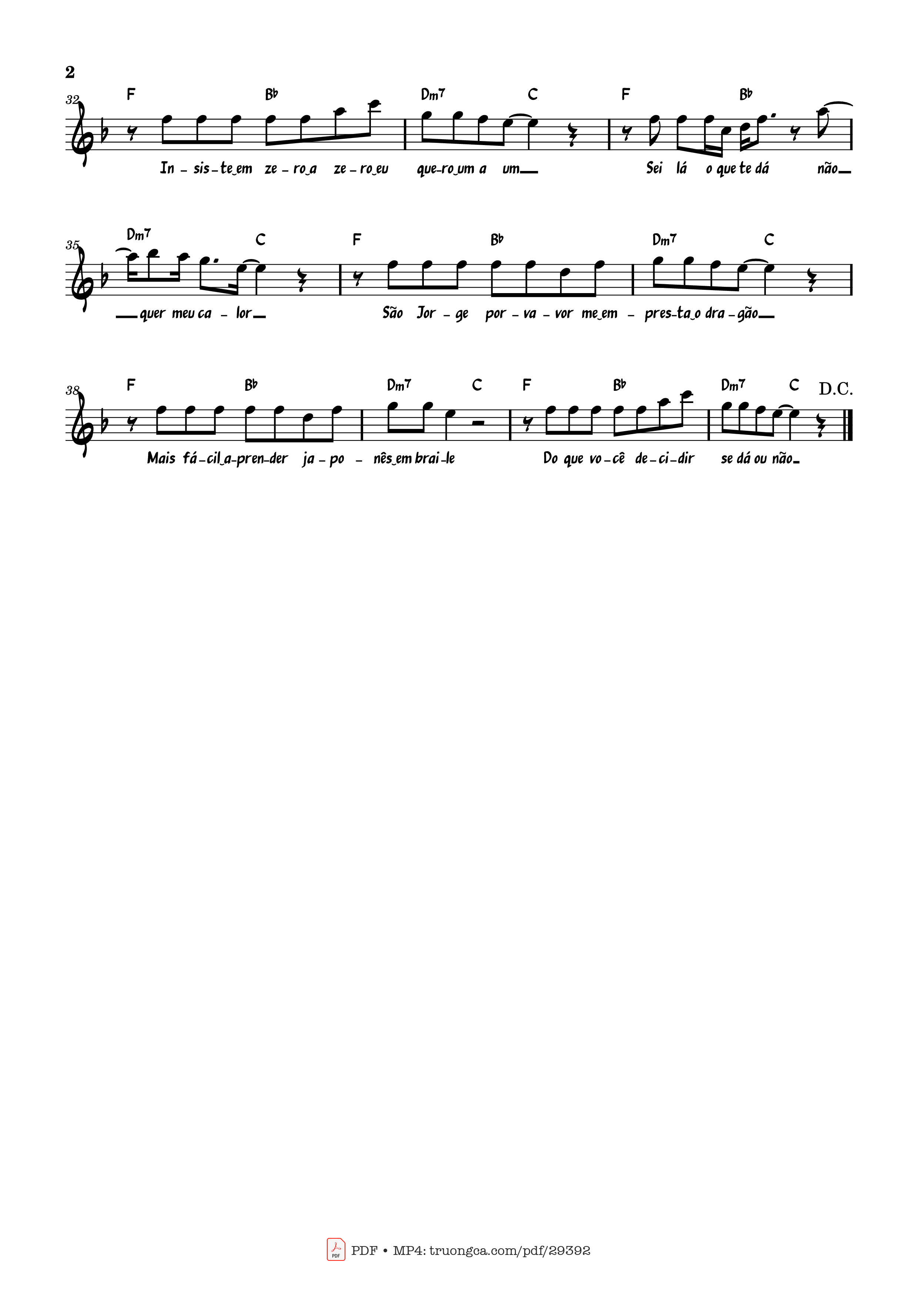 Page 2 of Sheet music PDF Piano Se Piano - Djavan