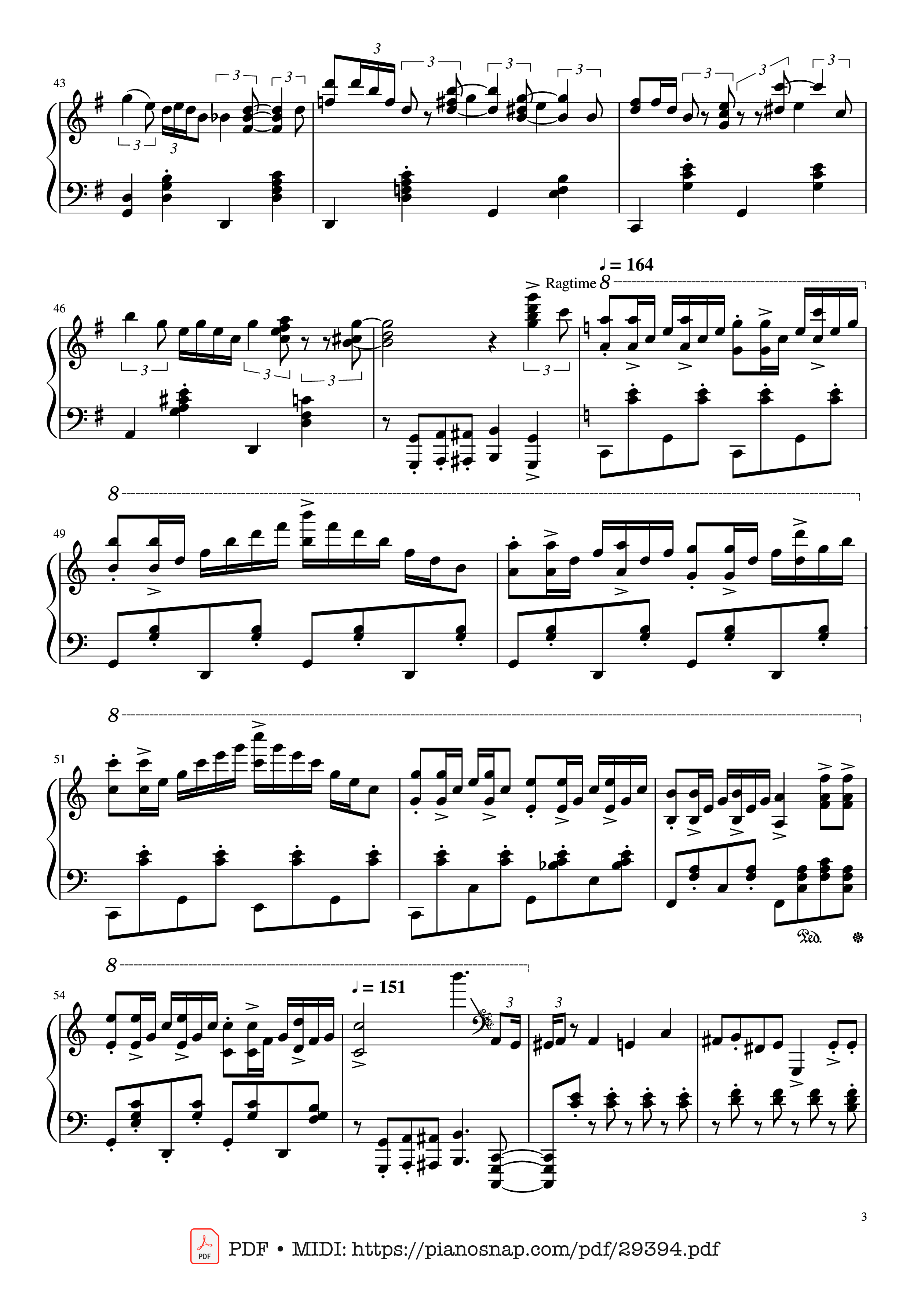 Page 3 of Sheet music PDF Piano Happy Birthday in Jazz Piano - Arr By Jonny May