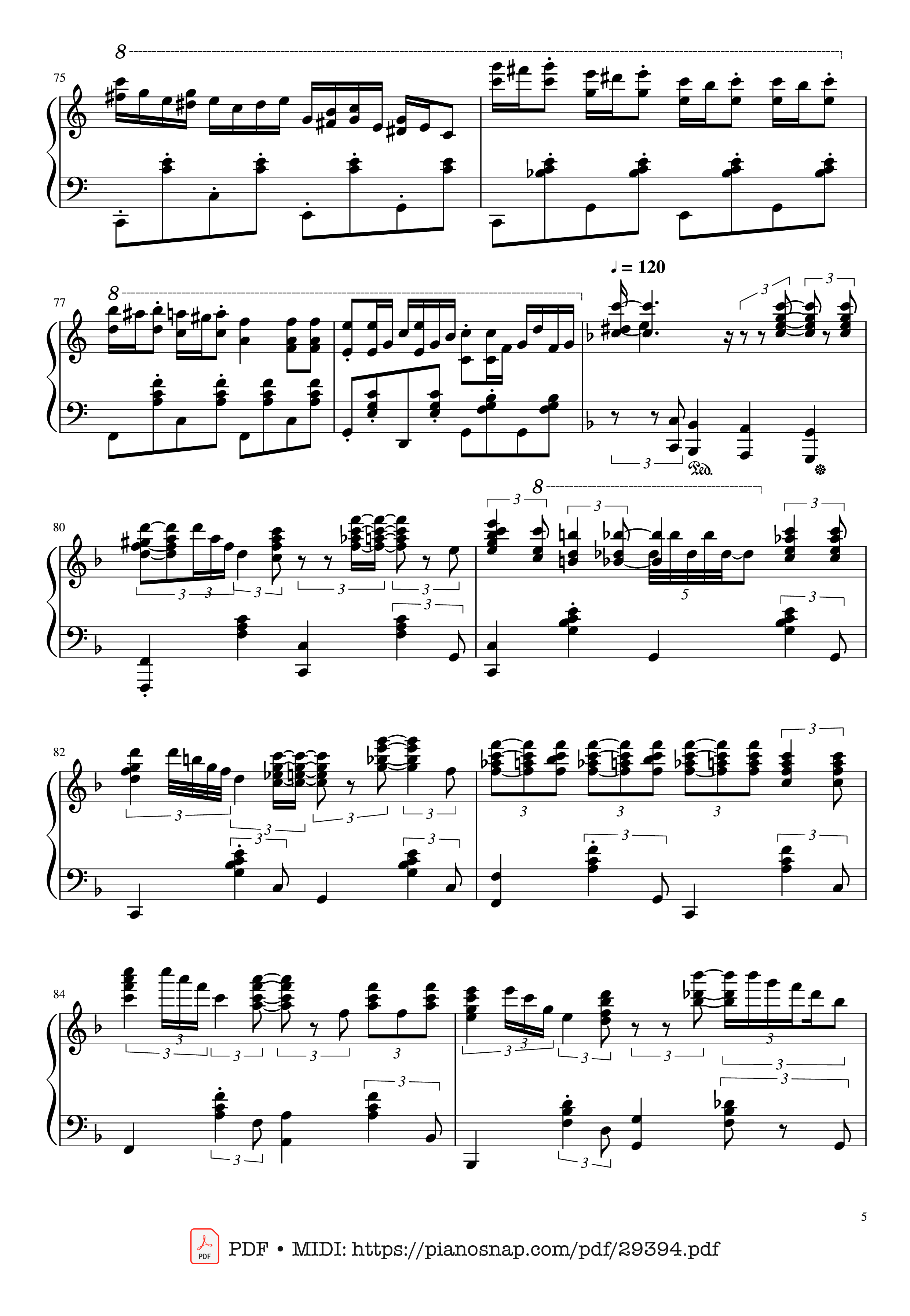 Page 5 of Sheet music PDF Piano Happy Birthday in Jazz Piano - Arr By Jonny May