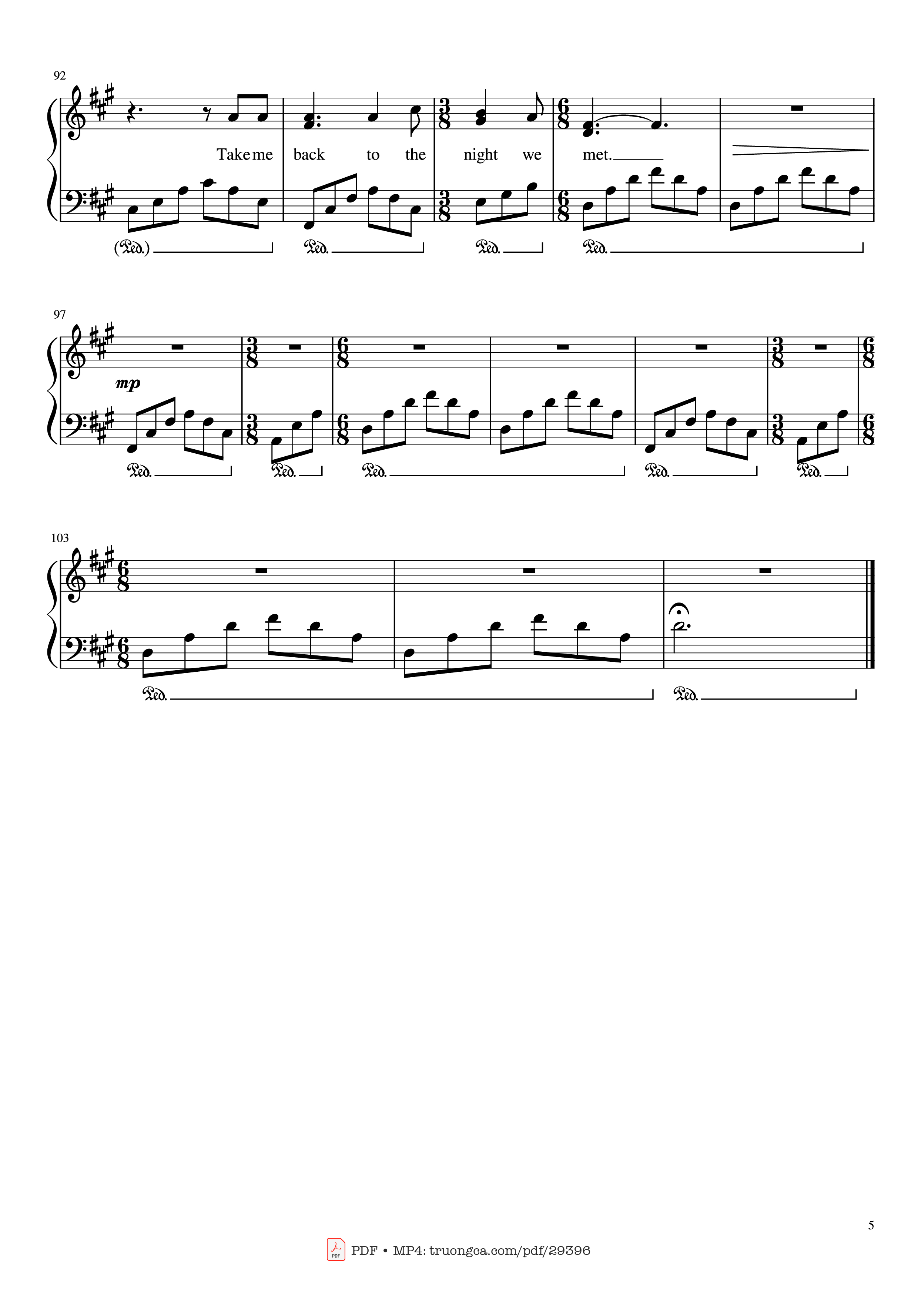 Page 5 of Sheet music PDF Piano The Night We Met Piano - Lord Huron Arranged by MA