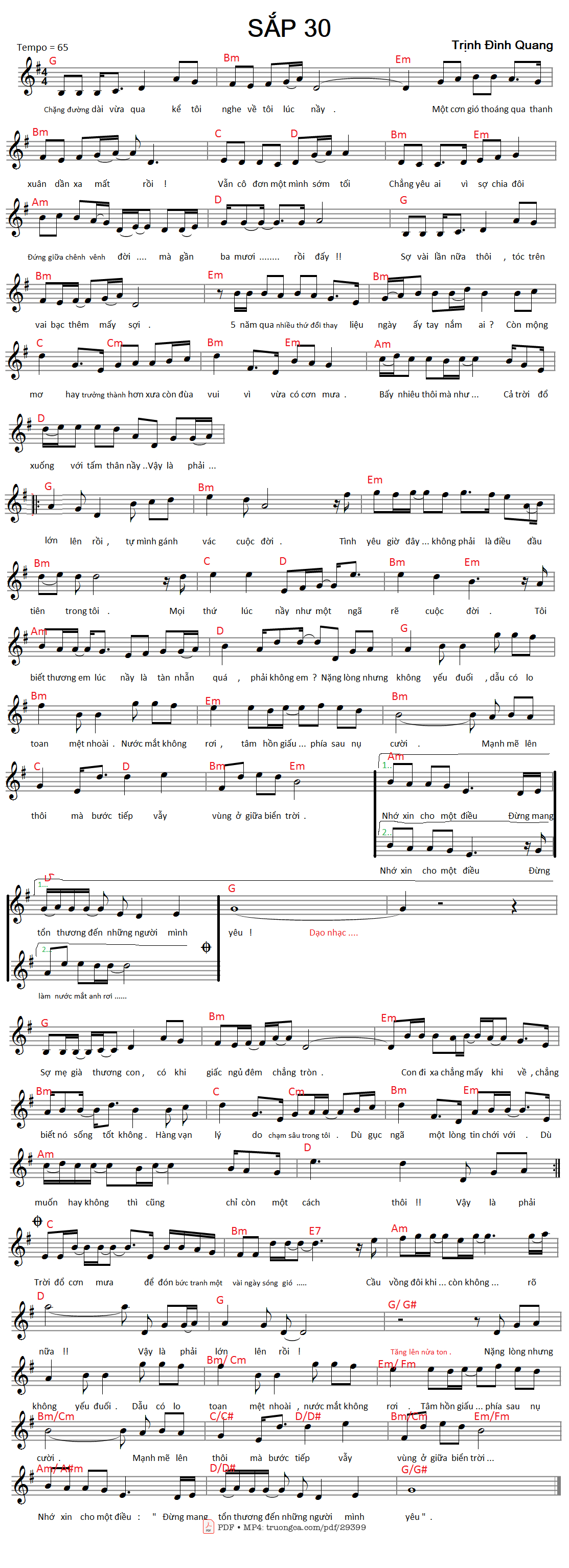 Sắp 30 - Trịnh Đình Quang