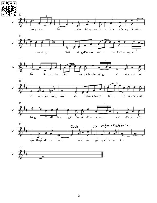 Page 2 of Sheet music PDF Không còn mùa xuân - Nguyễn Hoàng Đô