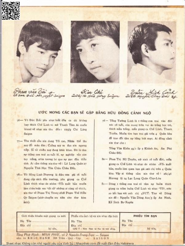 Page 3 of Sheet music PDF Không còn nhớ người yêu - Vinh Sử