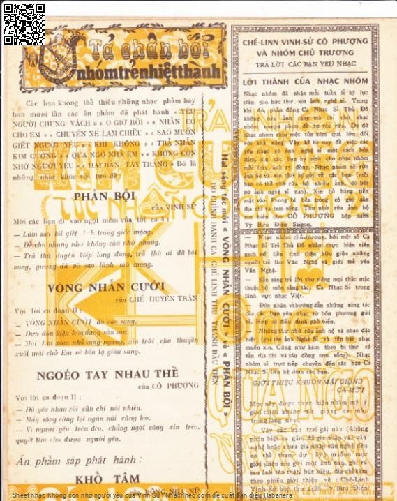 Page 4 of Sheet music PDF Không còn nhớ người yêu - Vinh Sử