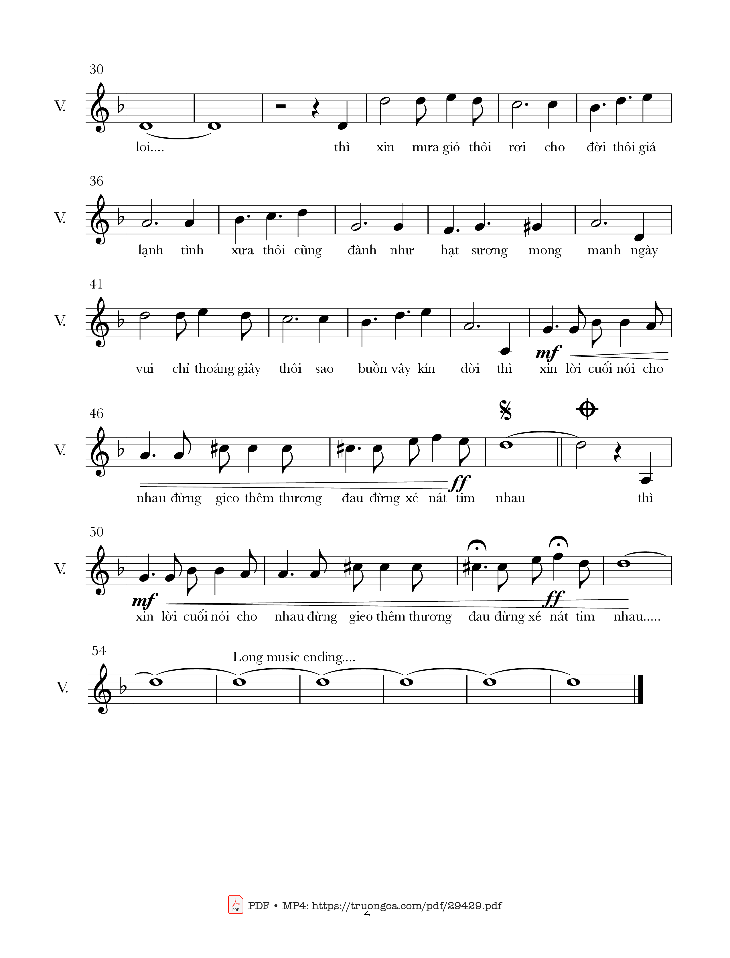 Page 2 of Sheet music PDF Lời cuối - Nguyễn Hoàng Đô