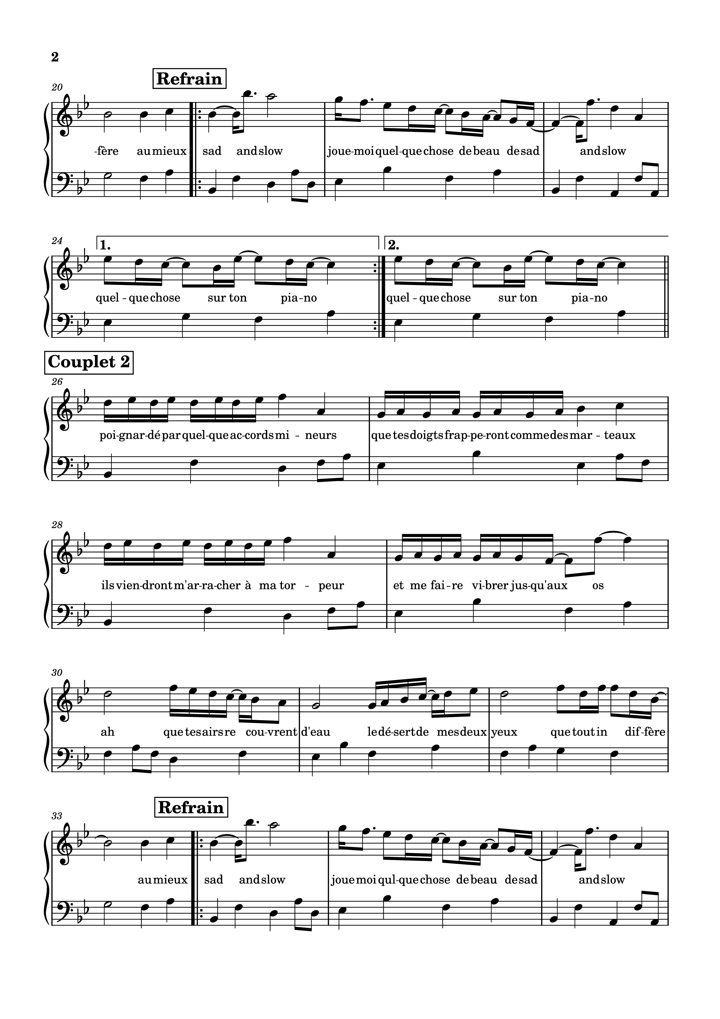 Page 2 of Sheet music PDF Piano Sad And Slow Piano - Clara Luciani ft. Julien Doré