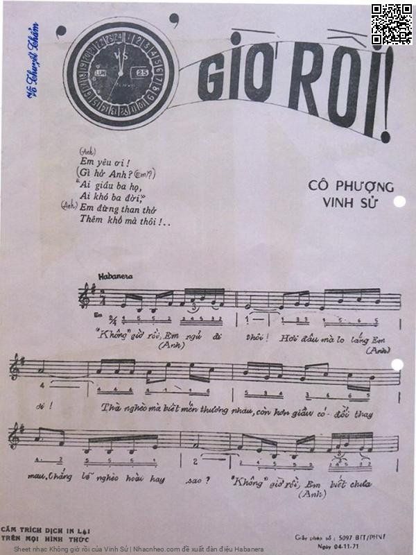Page 2 of Sheet music PDF Không giờ rồi - Vinh Sử