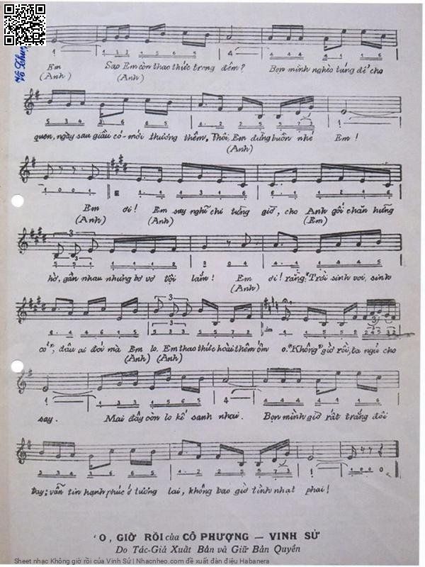Page 3 of Sheet music PDF Không giờ rồi - Vinh Sử