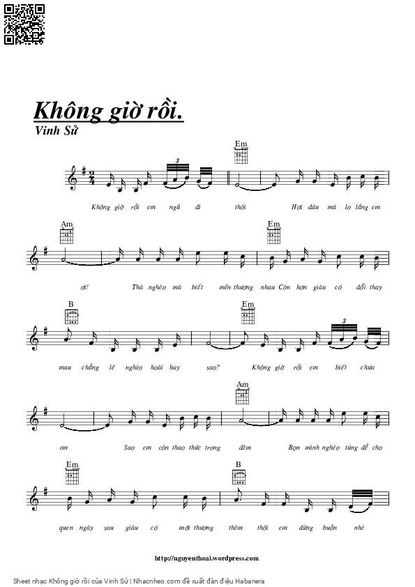 Page 5 of Sheet music PDF Không giờ rồi - Vinh Sử