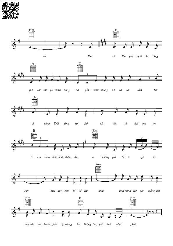 Page 6 of Sheet music PDF Không giờ rồi - Vinh Sử