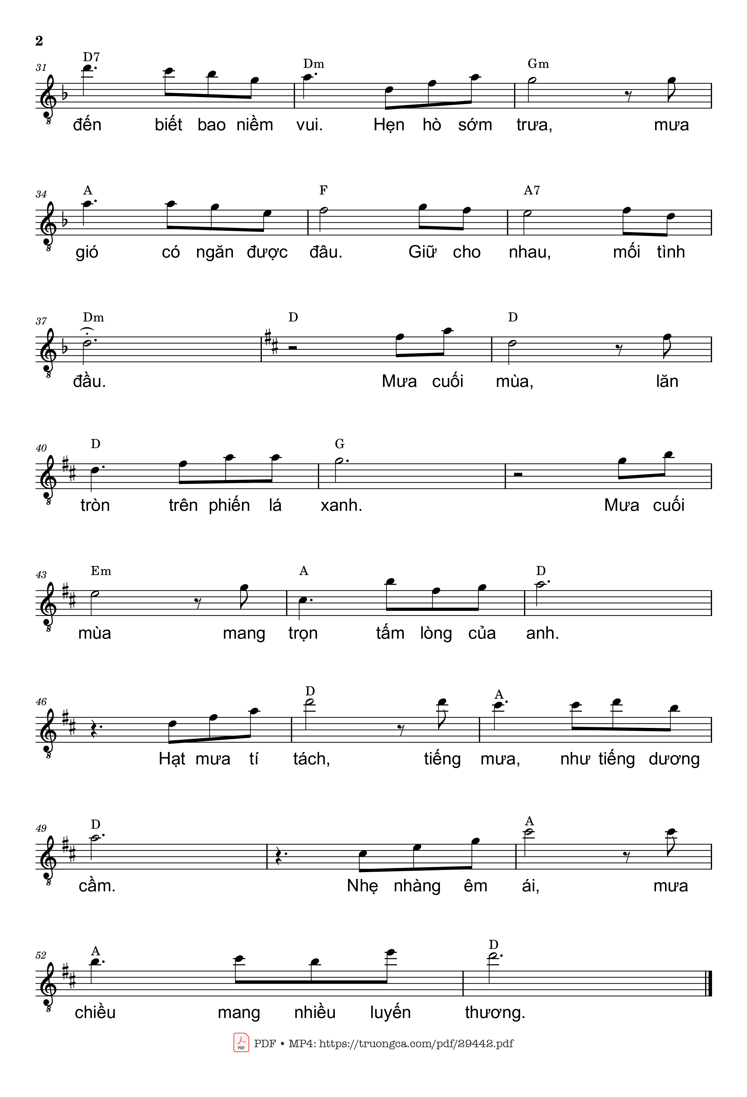 Page 2 of Sheet music PDF Mưa cuối mùa - Trần Liêu