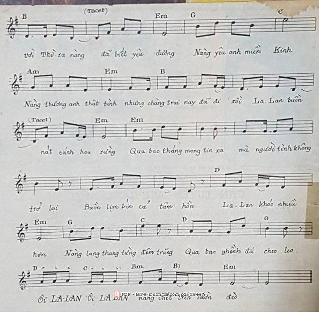 Page 2 of Sheet music PDF Chuyện tình La Lan - Hàn Ni