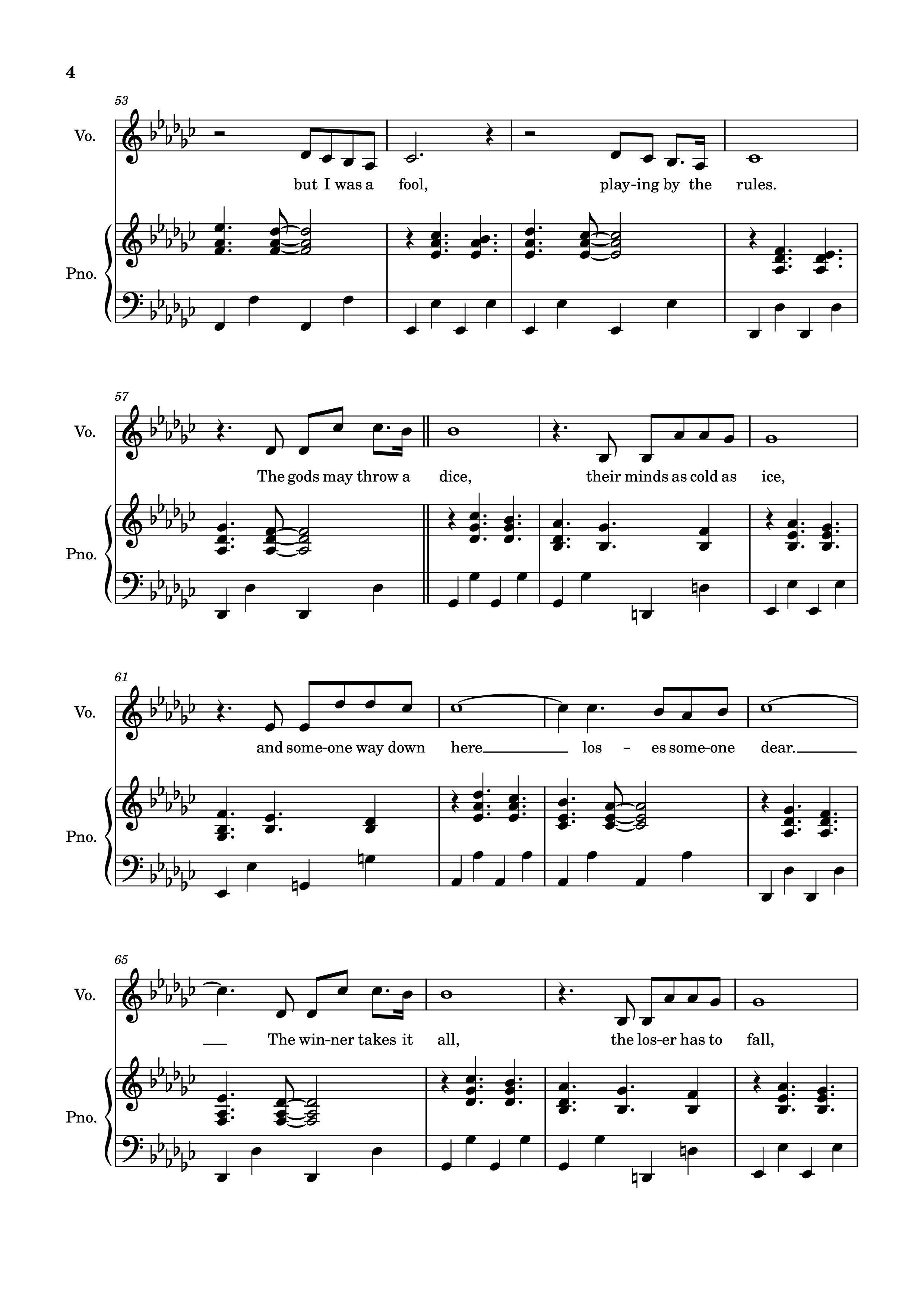 Page 4 of Sheet music PDF Piano The Winner Takes It All Piano - Arr: Dinailson Lima