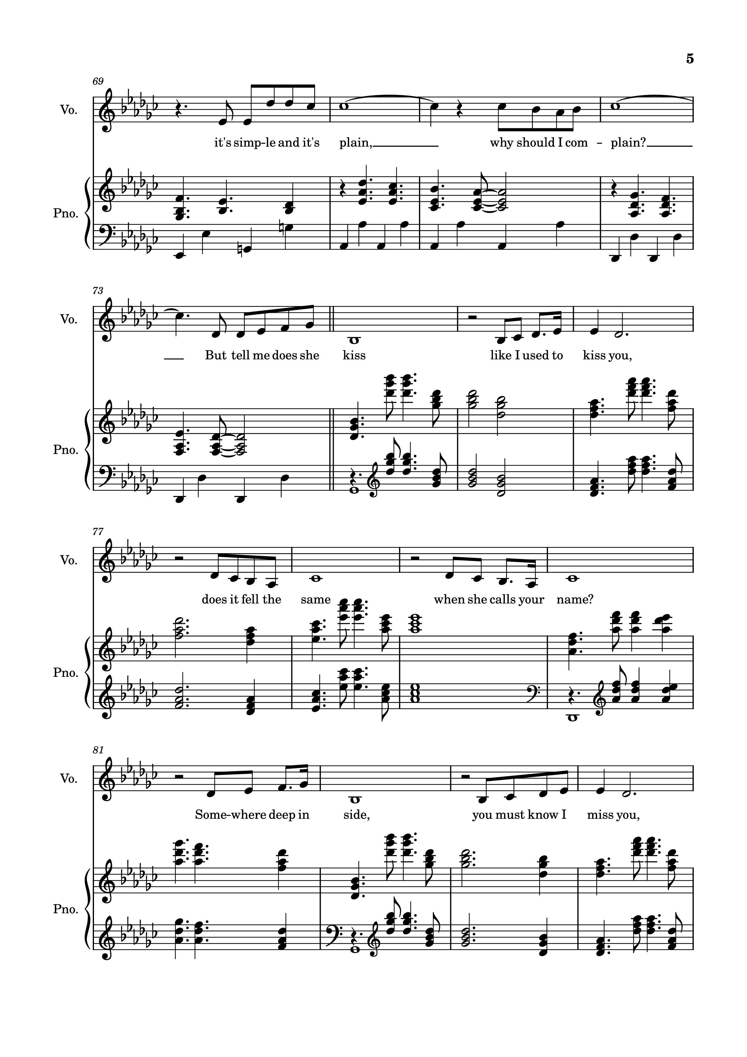 Page 5 of Sheet music PDF Piano The Winner Takes It All Piano - Arr: Dinailson Lima