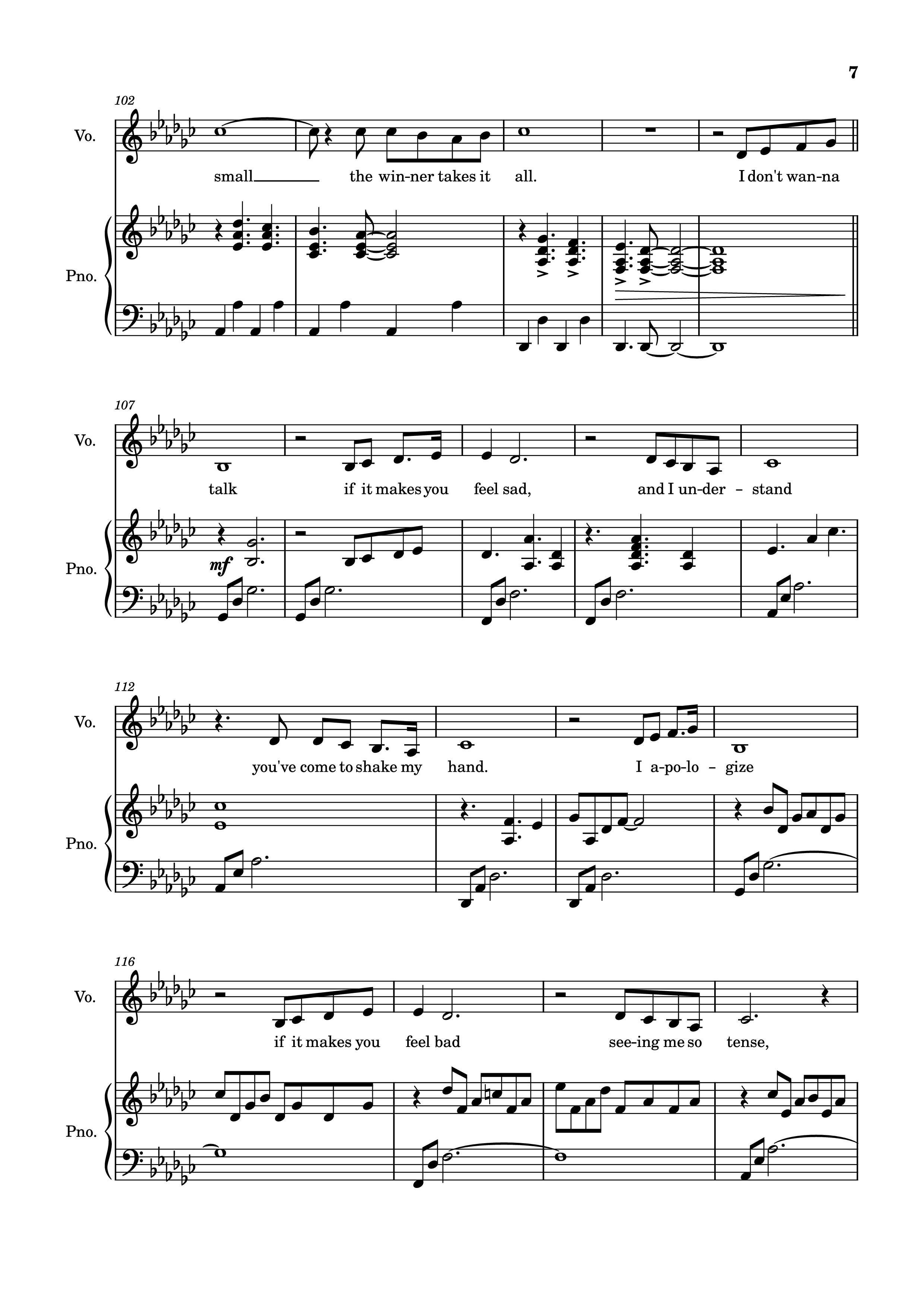 Page 7 of Sheet music PDF Piano The Winner Takes It All Piano - Arr: Dinailson Lima