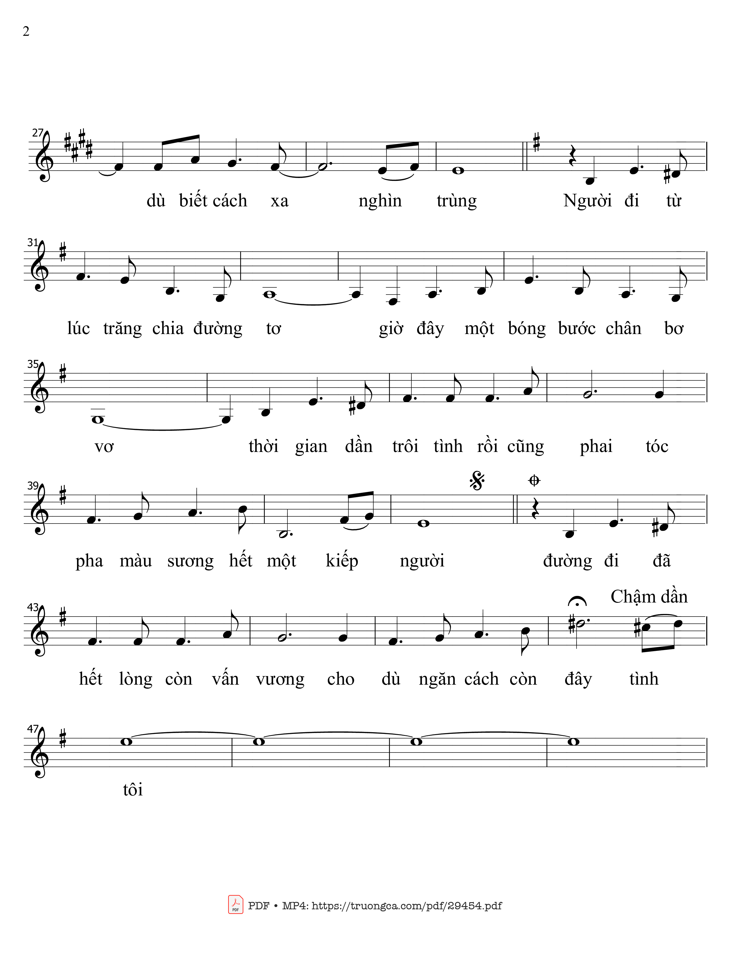 Page 2 of Sheet music PDF Tìm người nơi đâu - Nguyễn Hoàng Đô