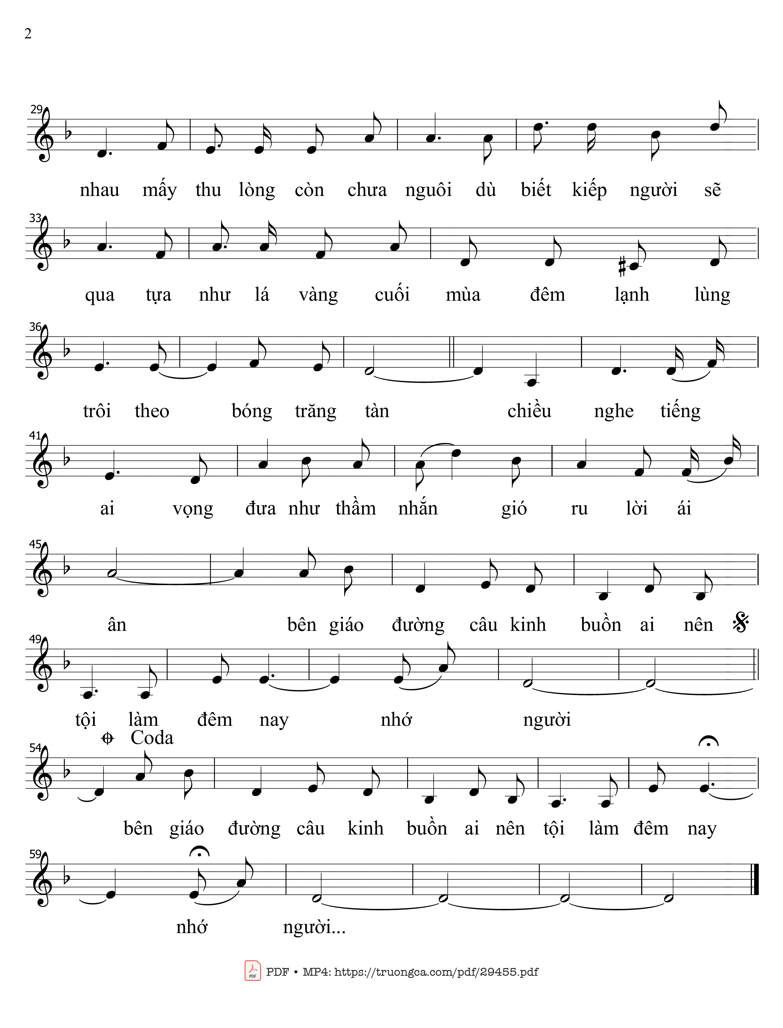 Page 2 of Sheet music PDF Câu kinh buồn - Nguyễn Hoàng Đô