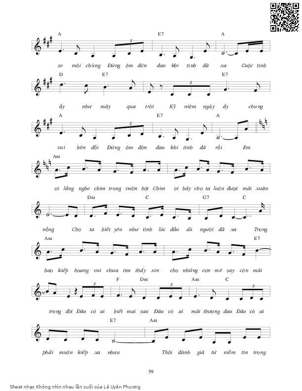 Page 2 of Sheet music PDF Không nhìn nhau lần cuối - Lê Uyên Phương
