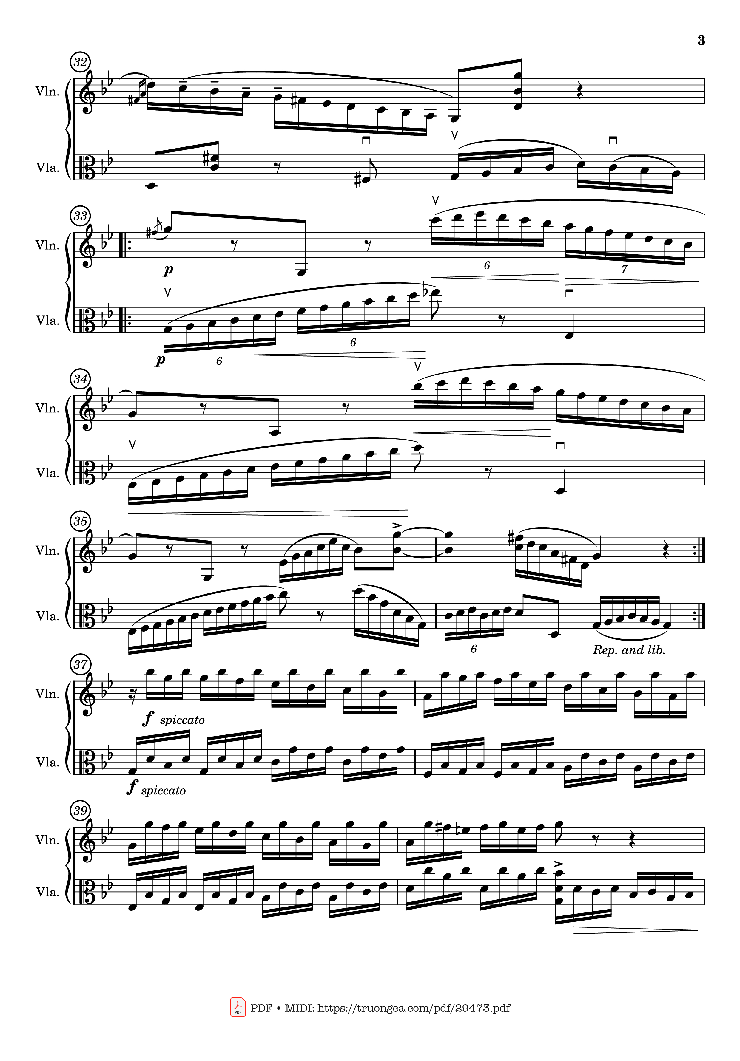 Page 3 of Sheet music PDF Passacaglia for Violin and Viola - Johan Halvorsen