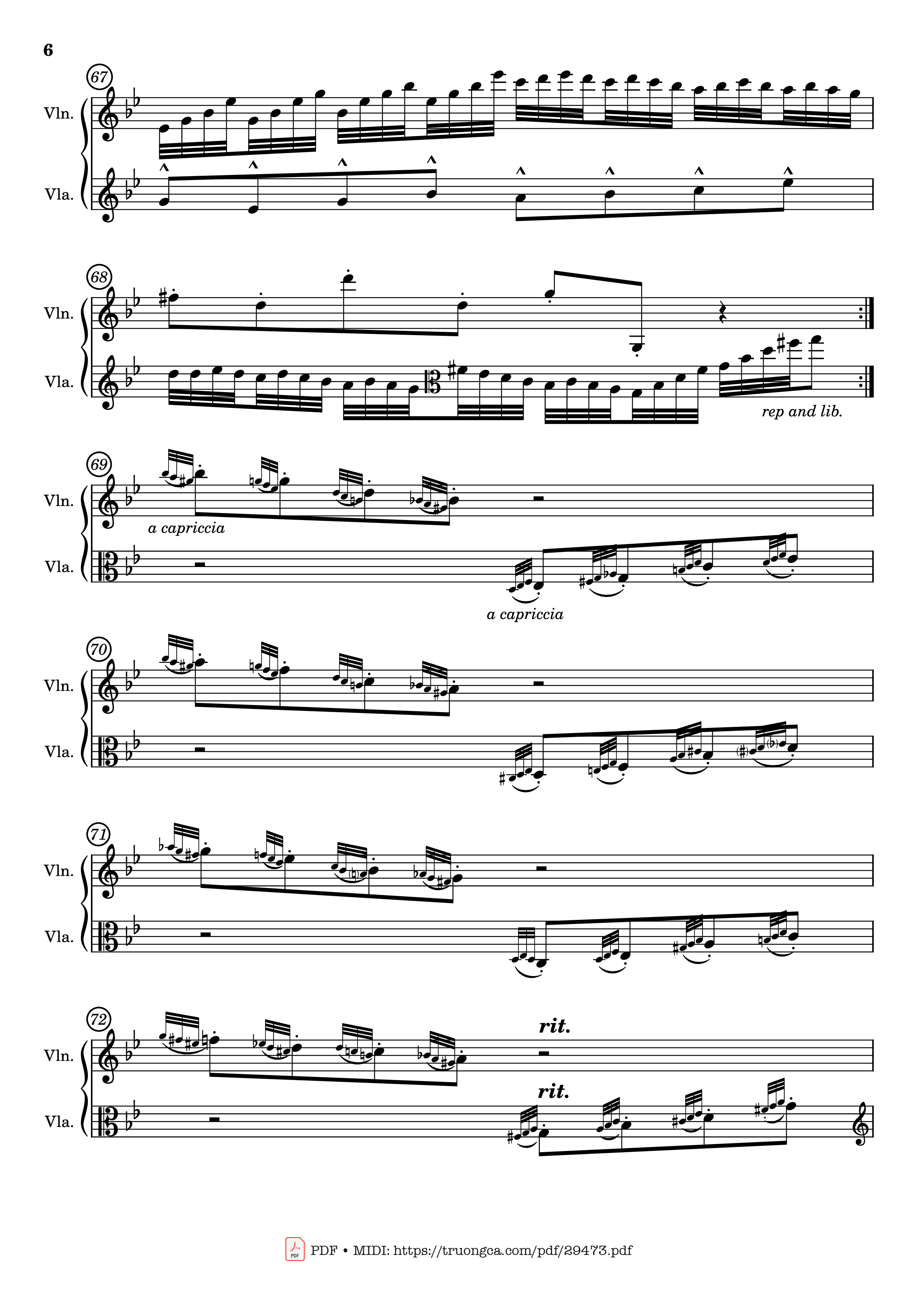 Page 6 of Sheet music PDF Passacaglia for Violin and Viola - Johan Halvorsen