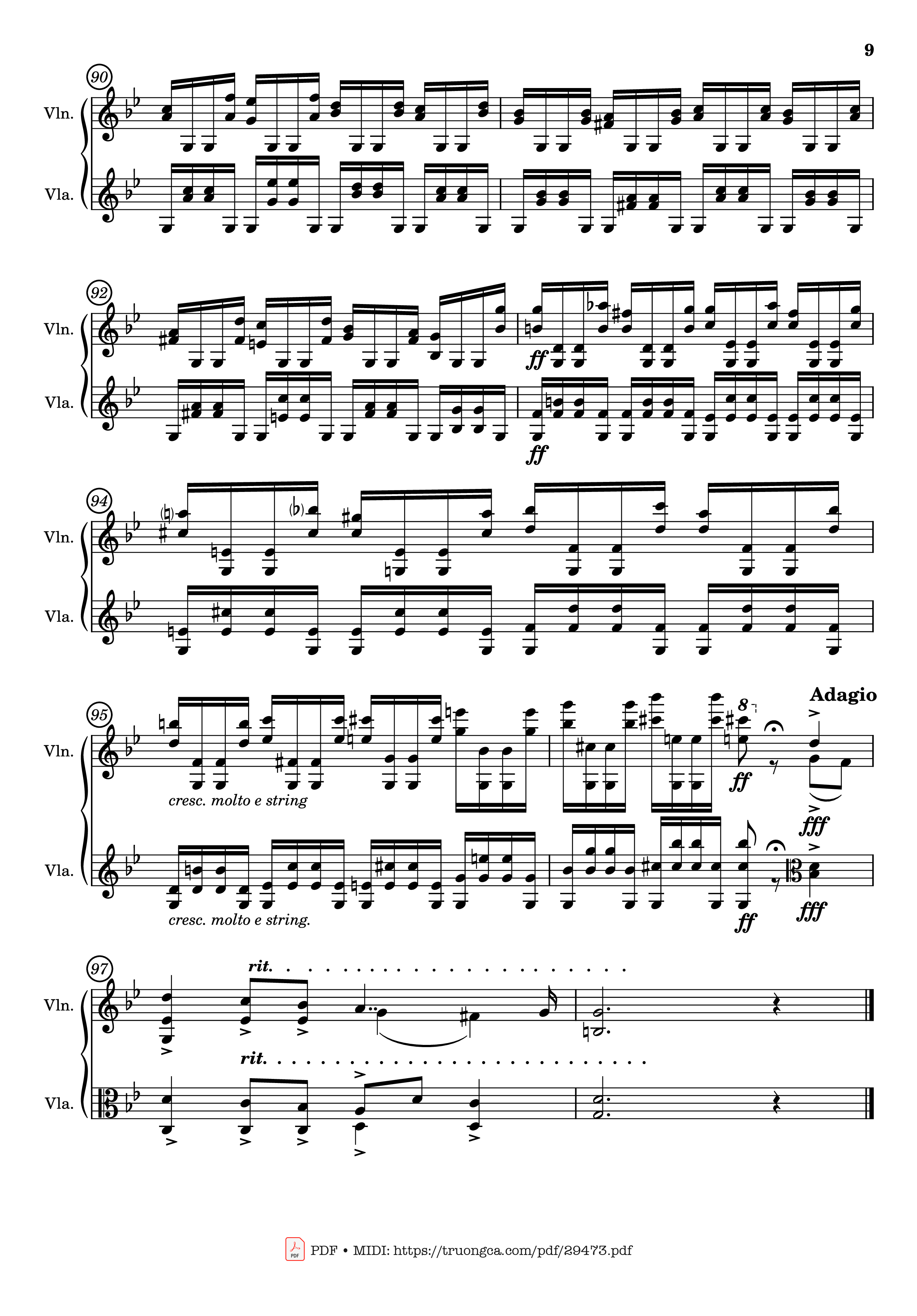 Page 9 of Sheet music PDF Passacaglia for Violin and Viola - Johan Halvorsen