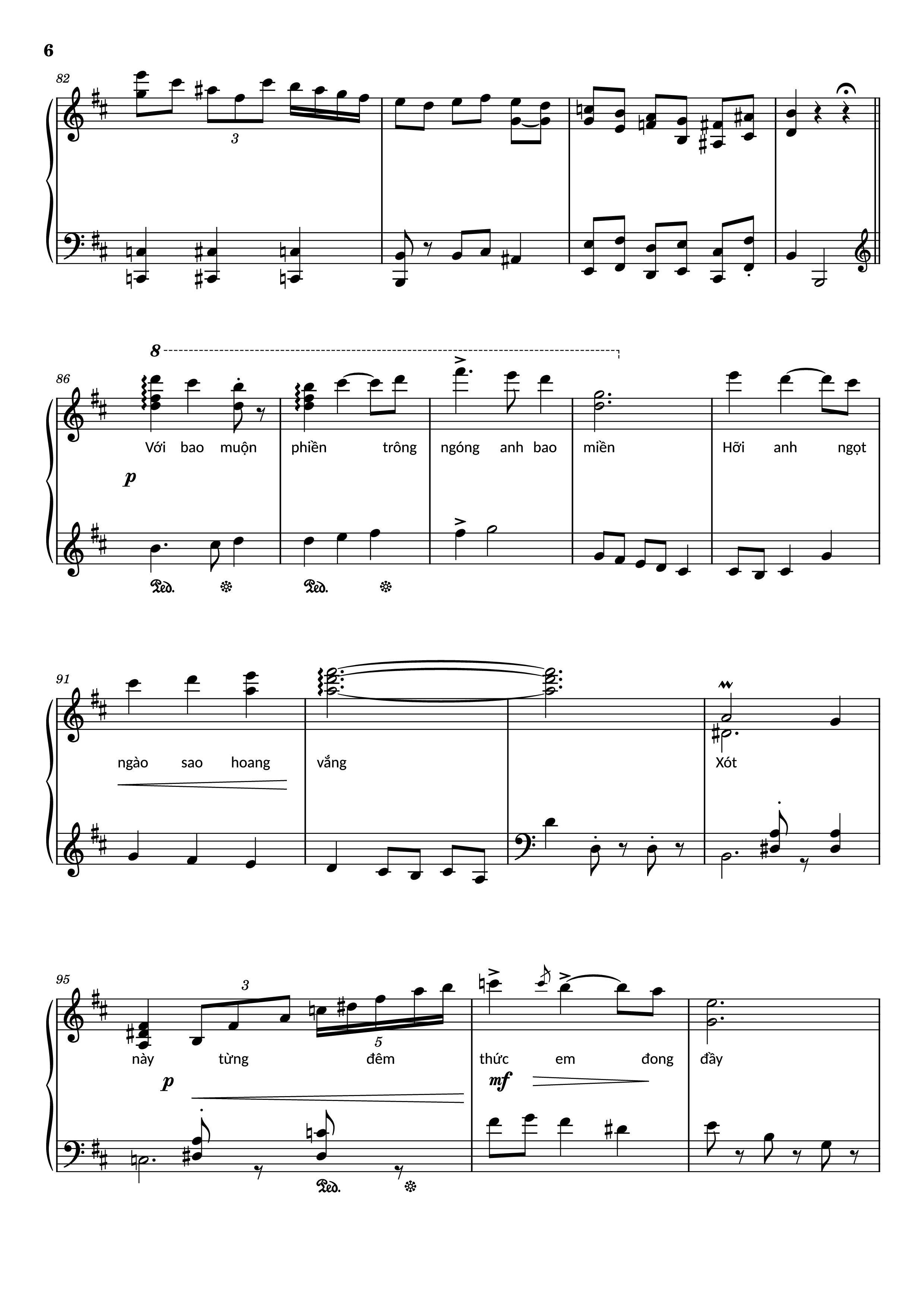 Page 6 of Sheet music PDF Piano Đường xưa Piano - Nhạc: Quốc Dũng