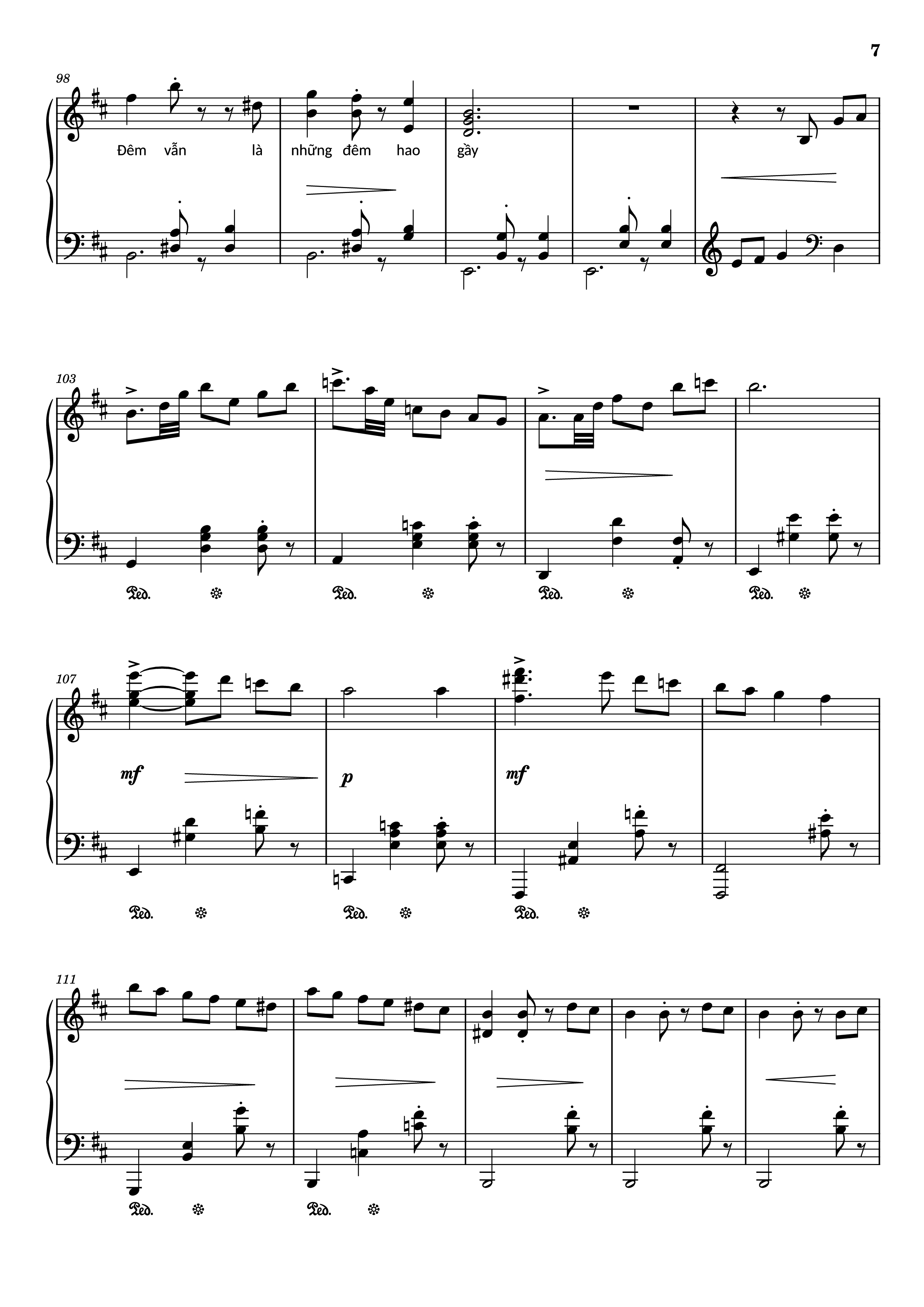 Page 7 of Sheet music PDF Piano Đường xưa Piano - Nhạc: Quốc Dũng