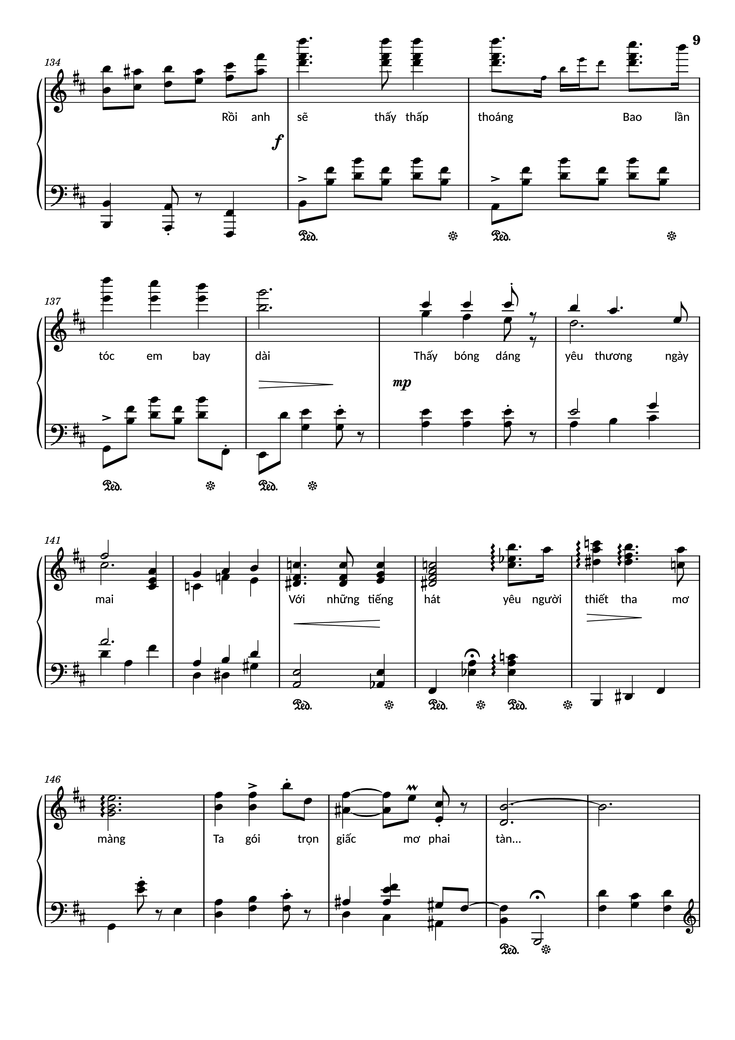 Page 9 of Sheet music PDF Piano Đường xưa Piano - Nhạc: Quốc Dũng