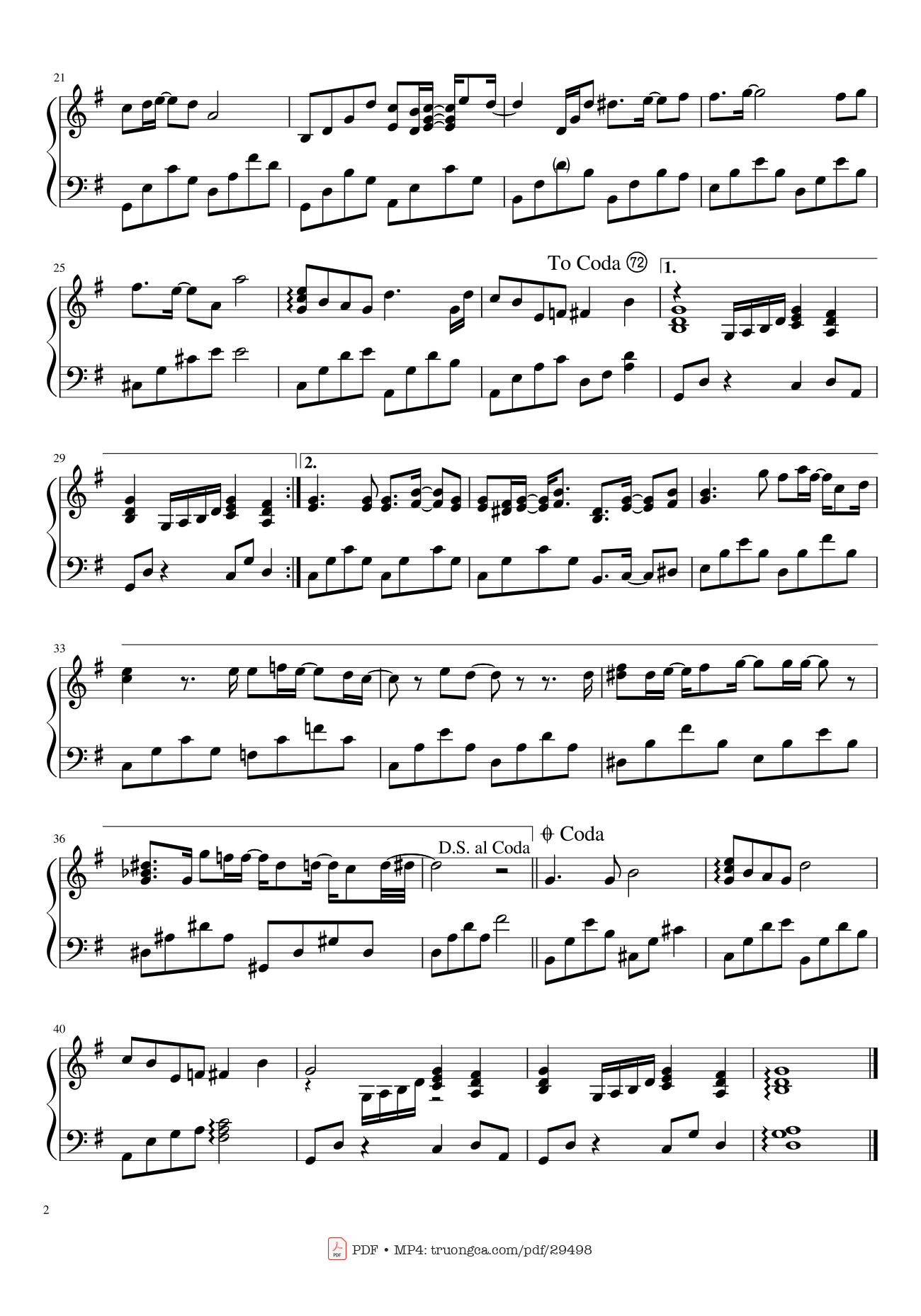 Page 2 of Sheet music PDF Piano I Believe (Ost. My Sassy Girl) Piano - Shin Seung Hun