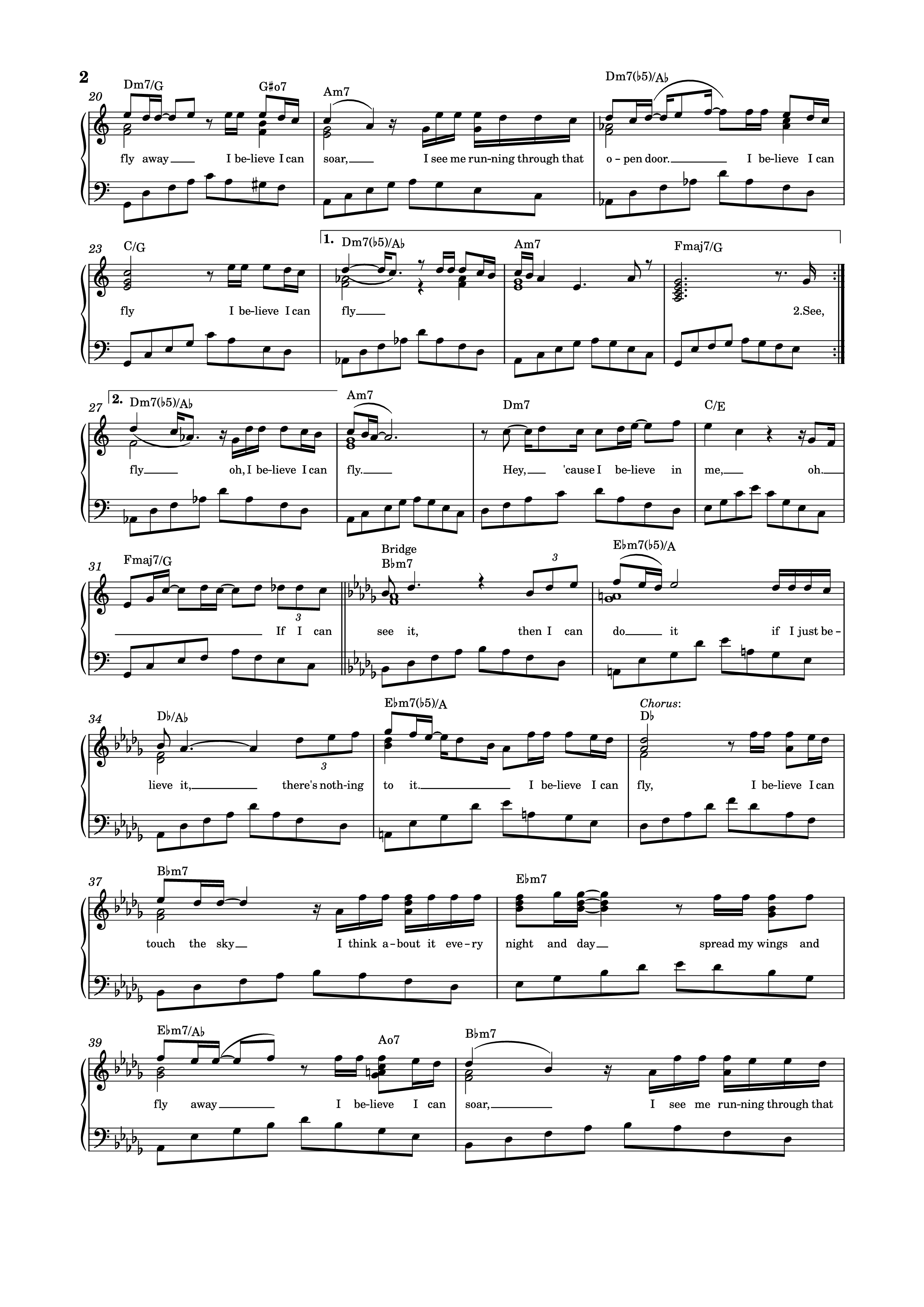 Page 2 of Sheet music PDF I believe I can fly Piano - R. Kelly