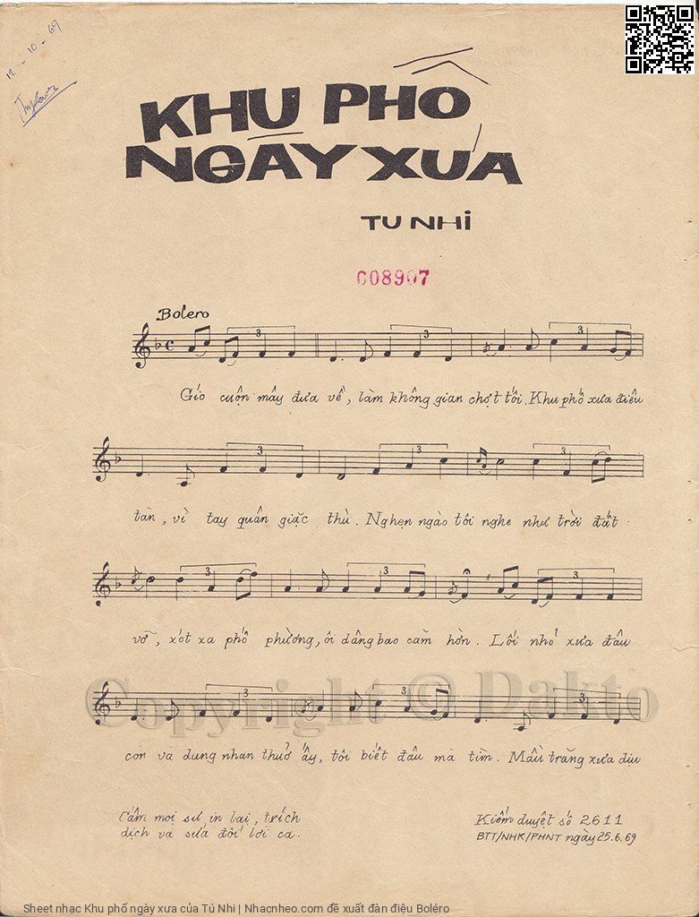 Page 2 of Sheet music PDF Khu phố ngày xưa - Tú Nhi