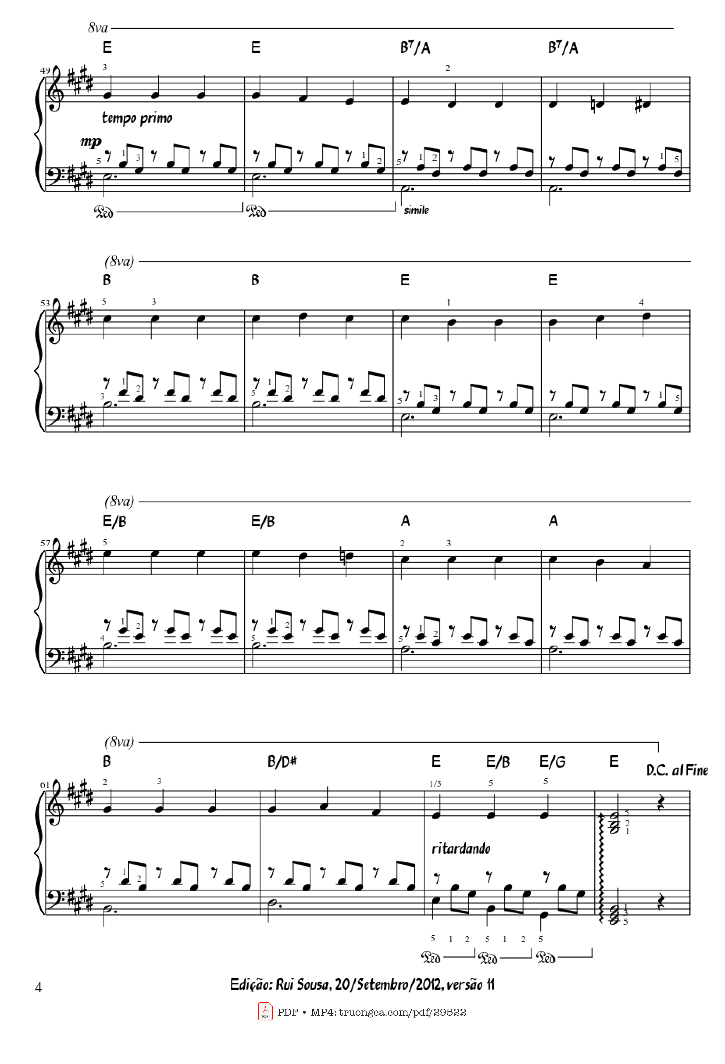 Page 4 of Sheet music PDF Piano Spanish Romance Piano - Spanish Romance