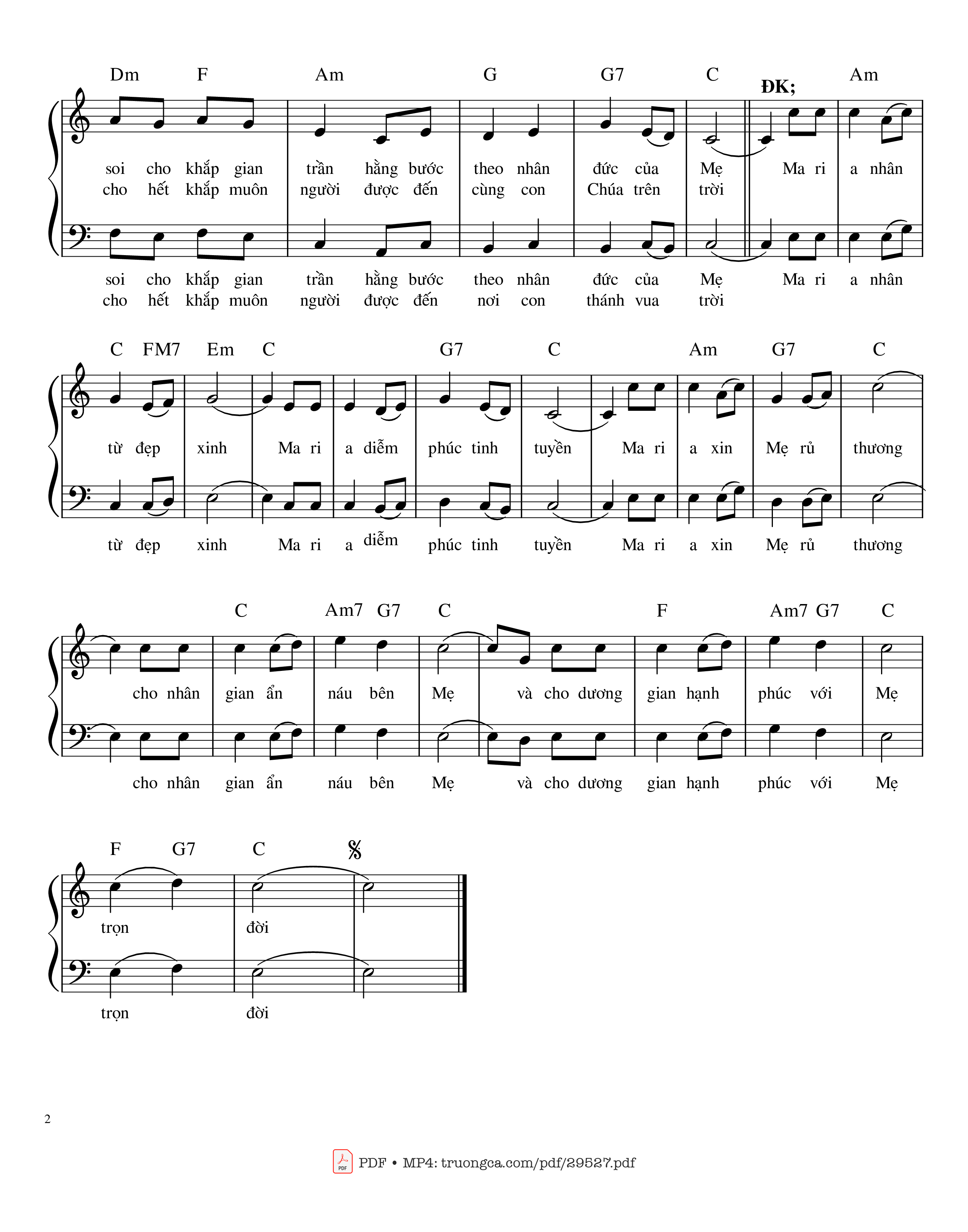 Page 2 of Sheet music PDF Mẹ diễm lệ vô ngần 2 - Agustino Trí Dũng
