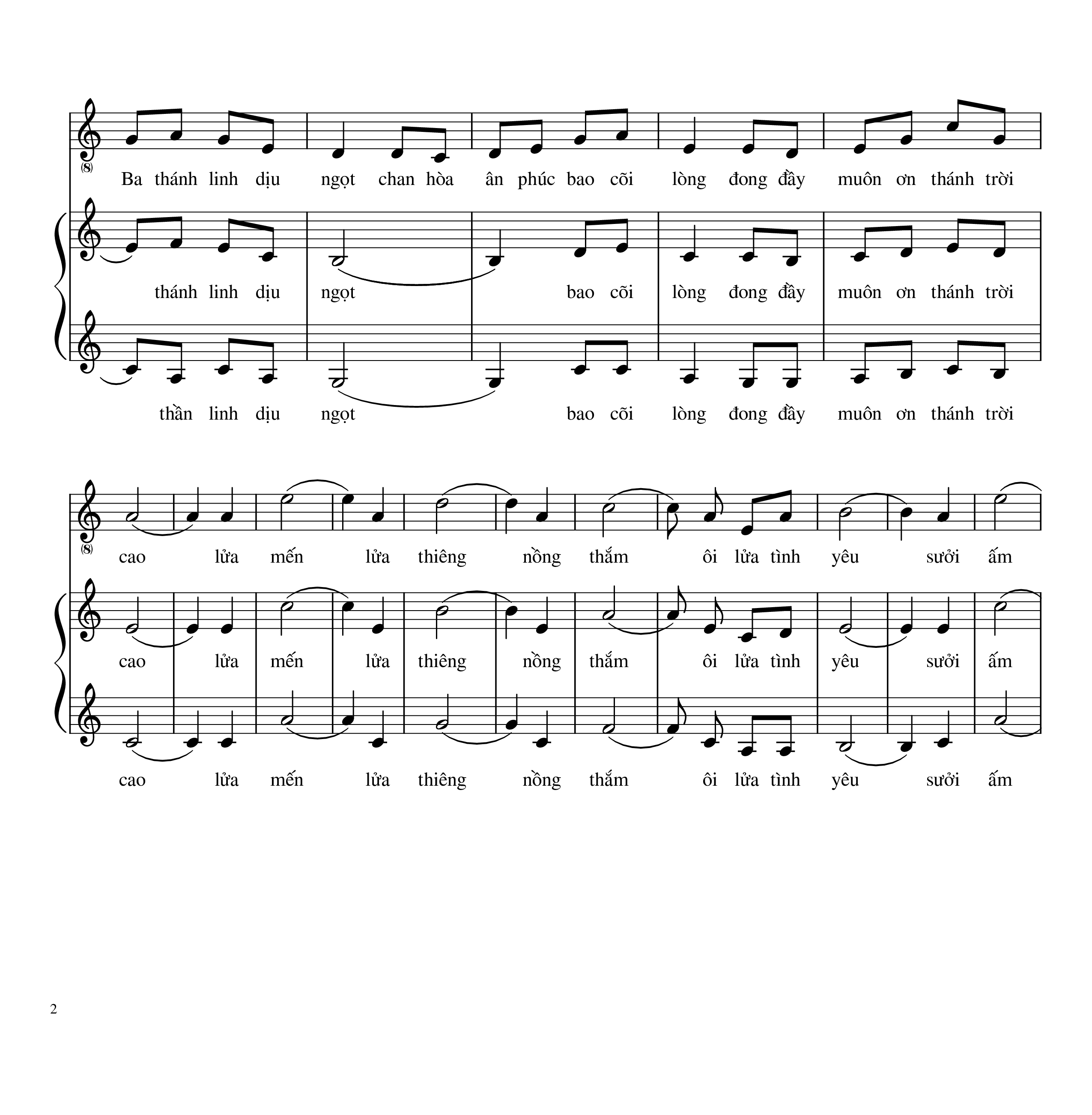 Page 2 of Sheet music PDF Thánh Linh nồng ấm - Agustino Trí Dũng