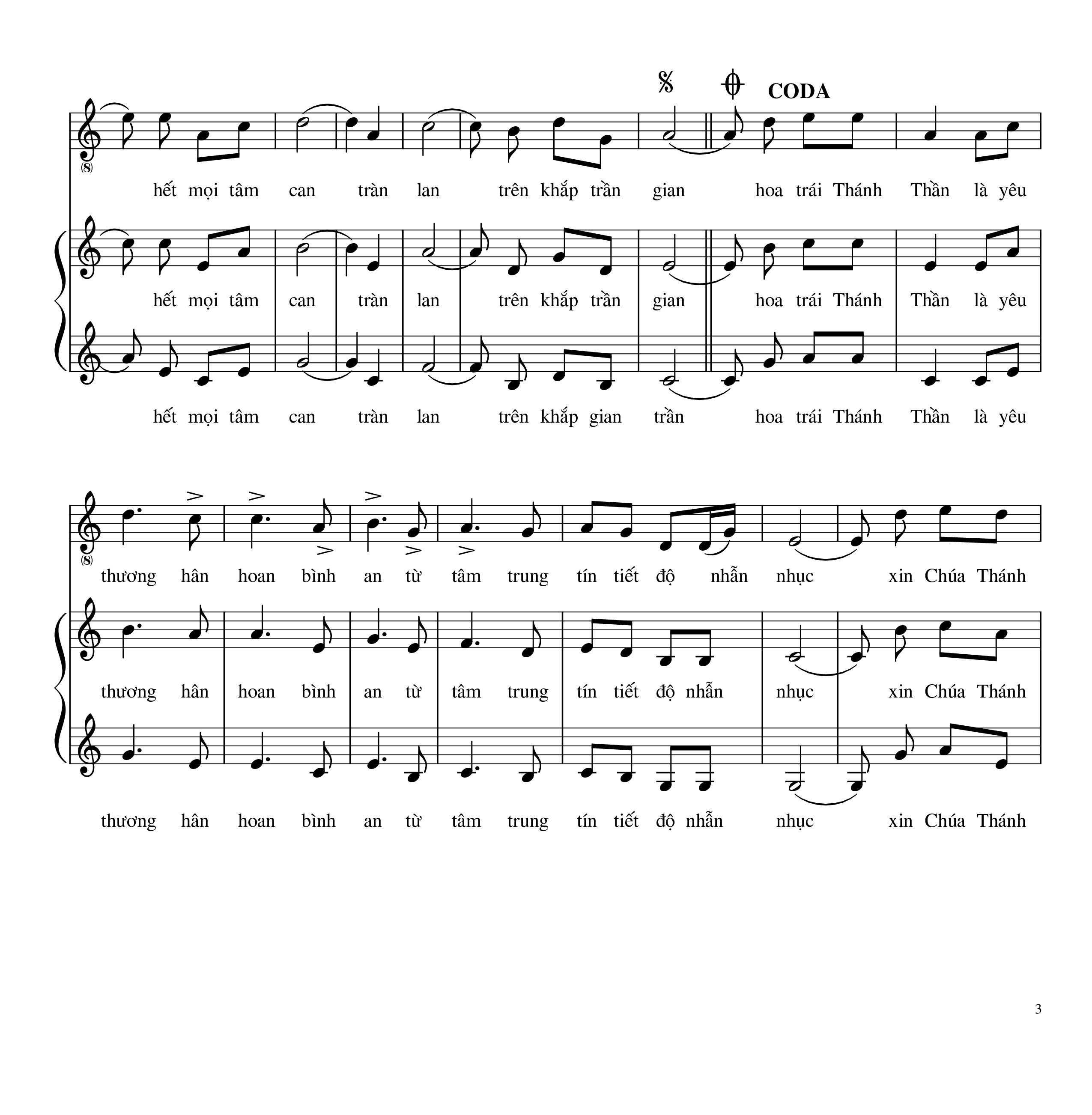 Page 3 of Sheet music PDF Thánh Linh nồng ấm - Agustino Trí Dũng
