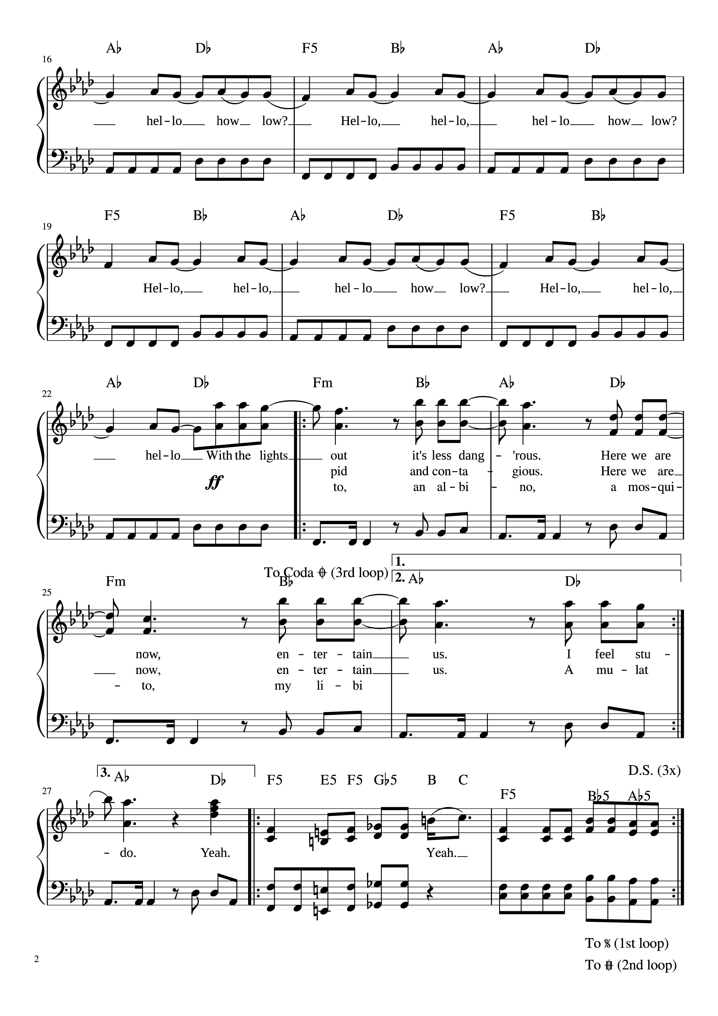 Page 2 of Sheet music PDF Piano Smells Like Teen Spirit Piano - Nirvana