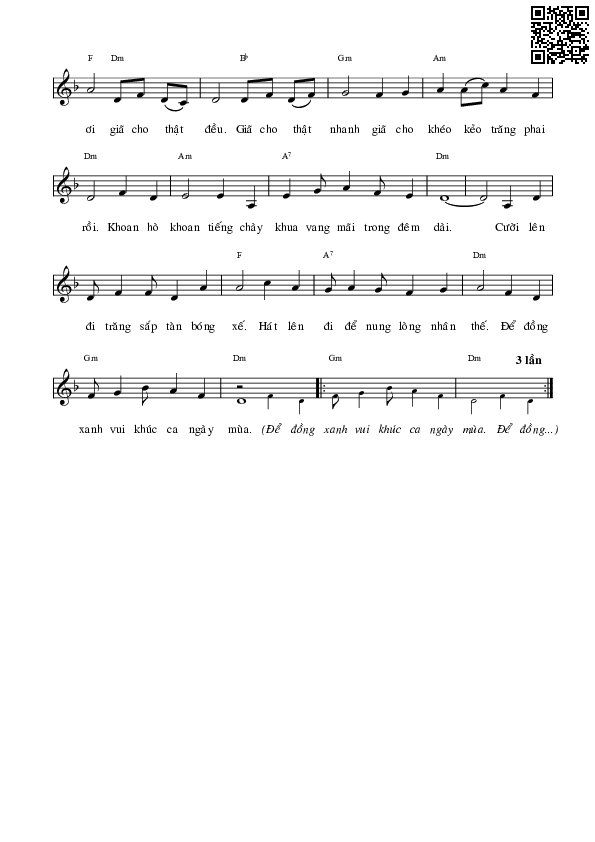 Page 2 of Sheet music PDF Khúc ca ngày mùa - Lam Phương