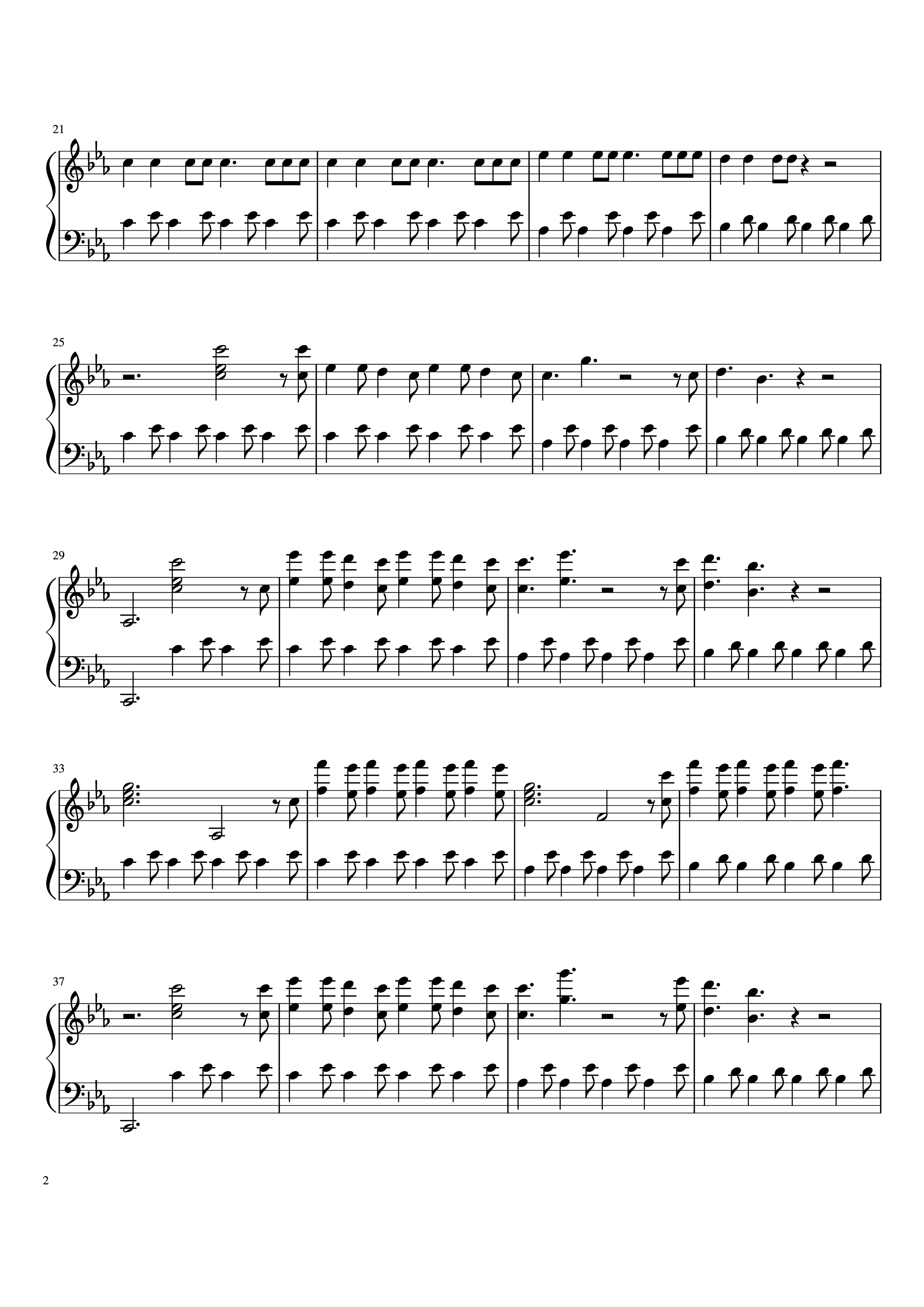 Page 2 of Sheet music PDF Piano Imagine Dragons - Beliver Piano - Sofia Matera