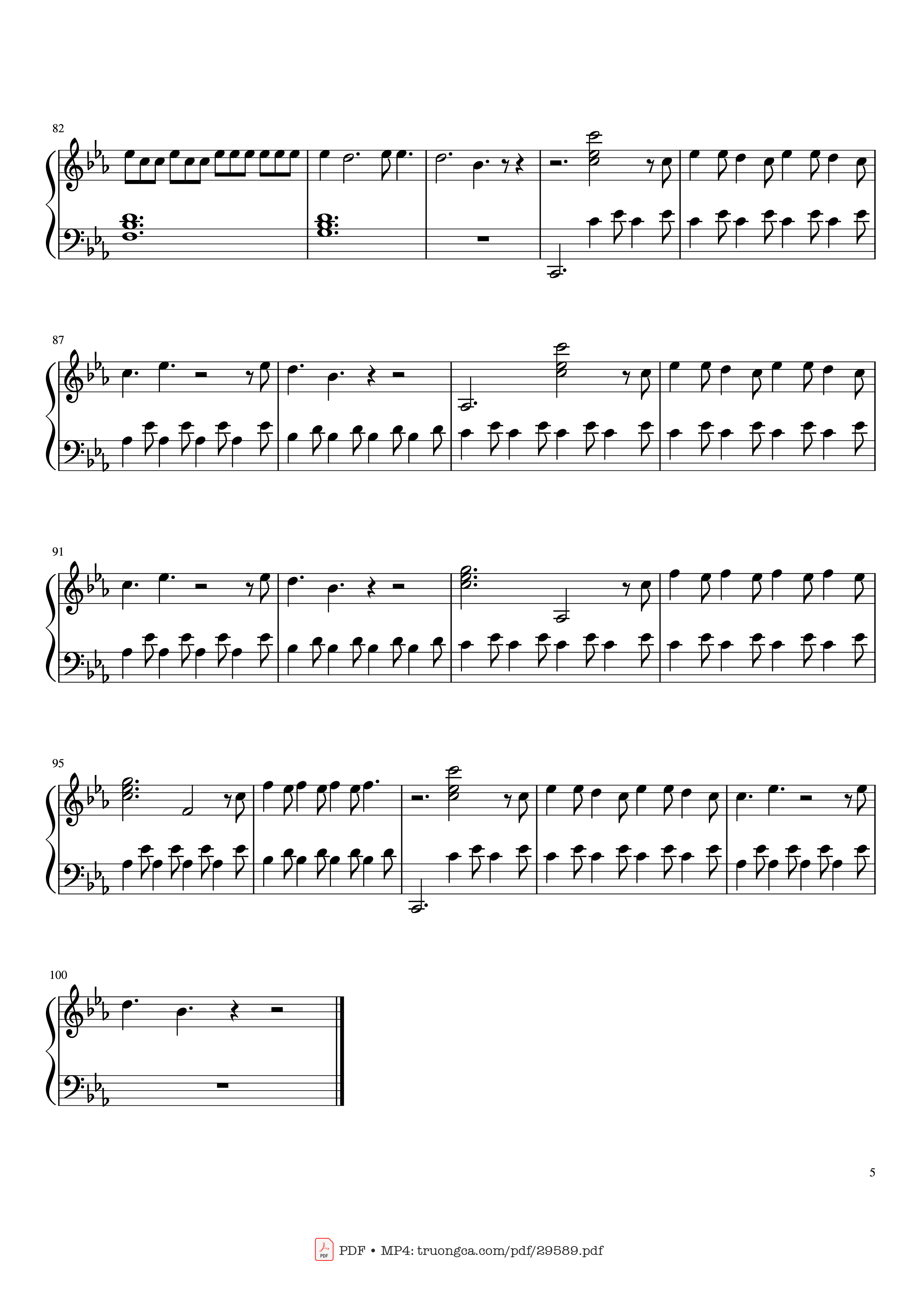 Page 5 of Sheet music PDF Piano Imagine Dragons - Beliver Piano - Sofia Matera