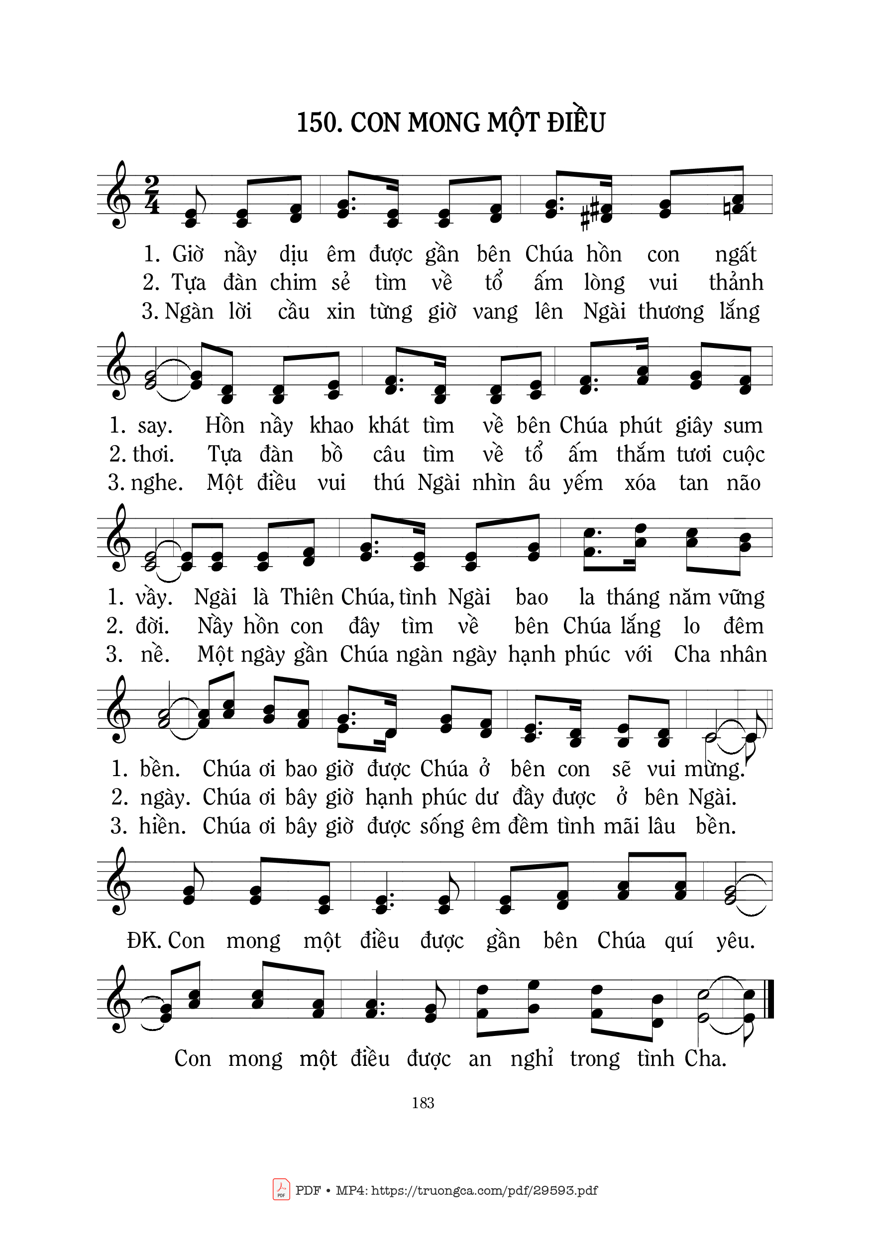 Page 1 of Sheet music PDF Con Mong Một Điều - Mi Trầm