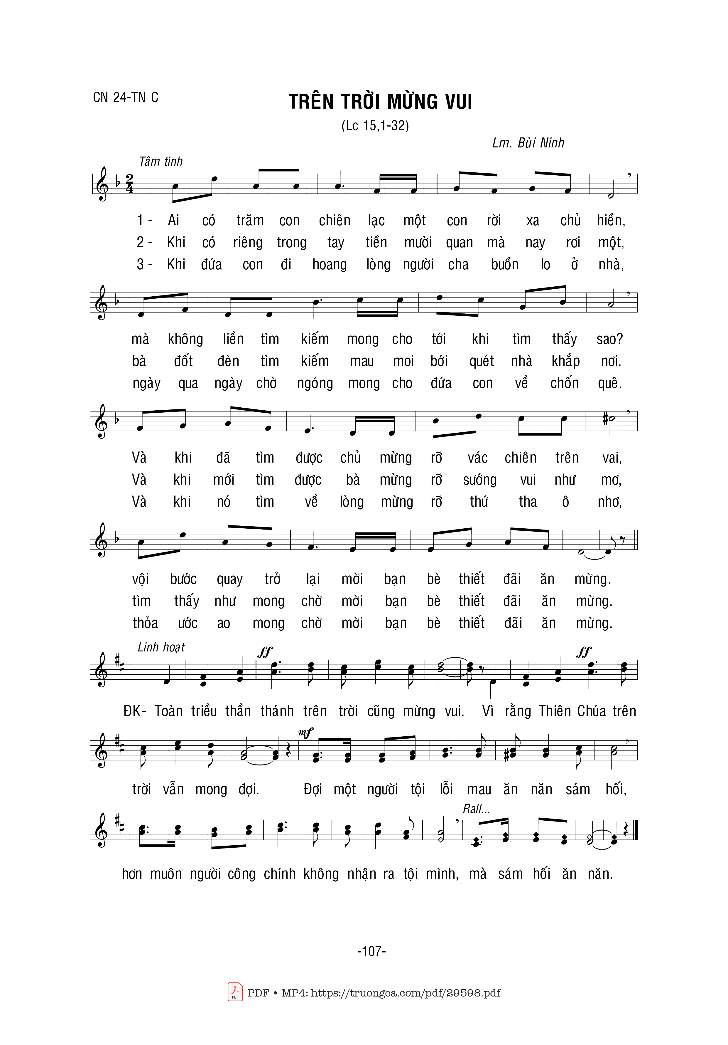 Sheet PDF of Trên Trời Mừng Vui