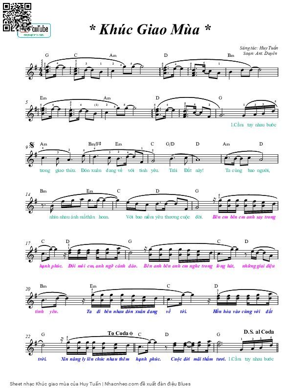 Sheet PDF of Khúc giao mùa