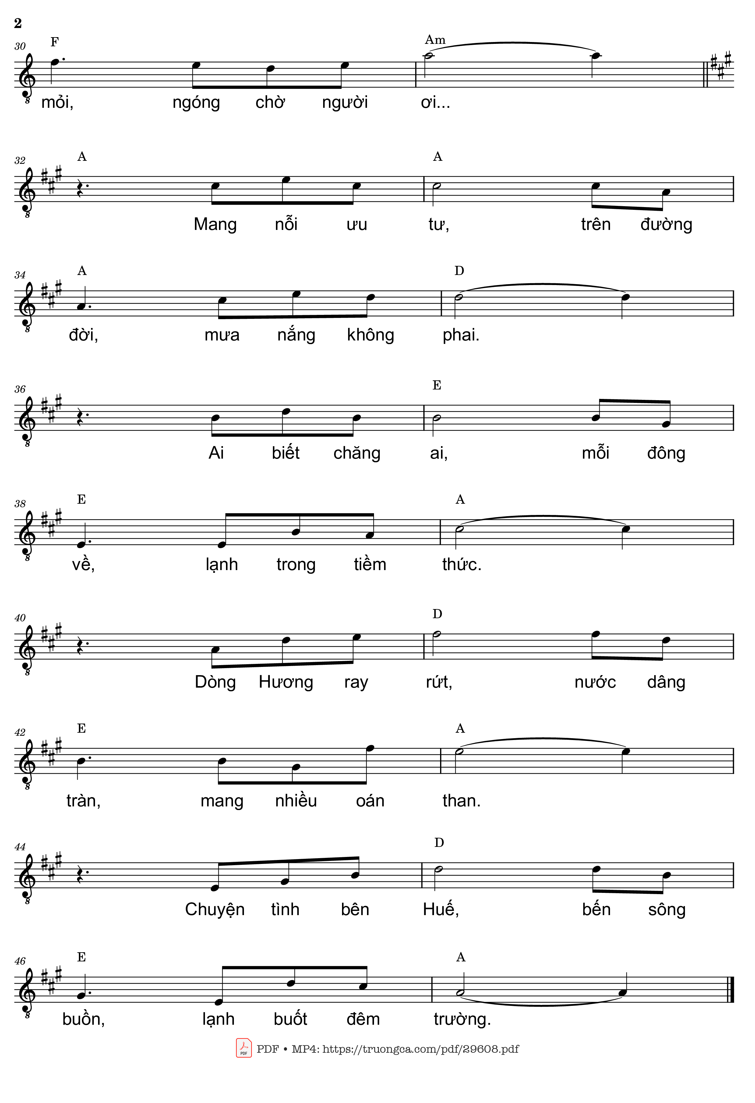 Page 2 of Sheet music PDF Chuyện tình bên Huế - Trần Liêu