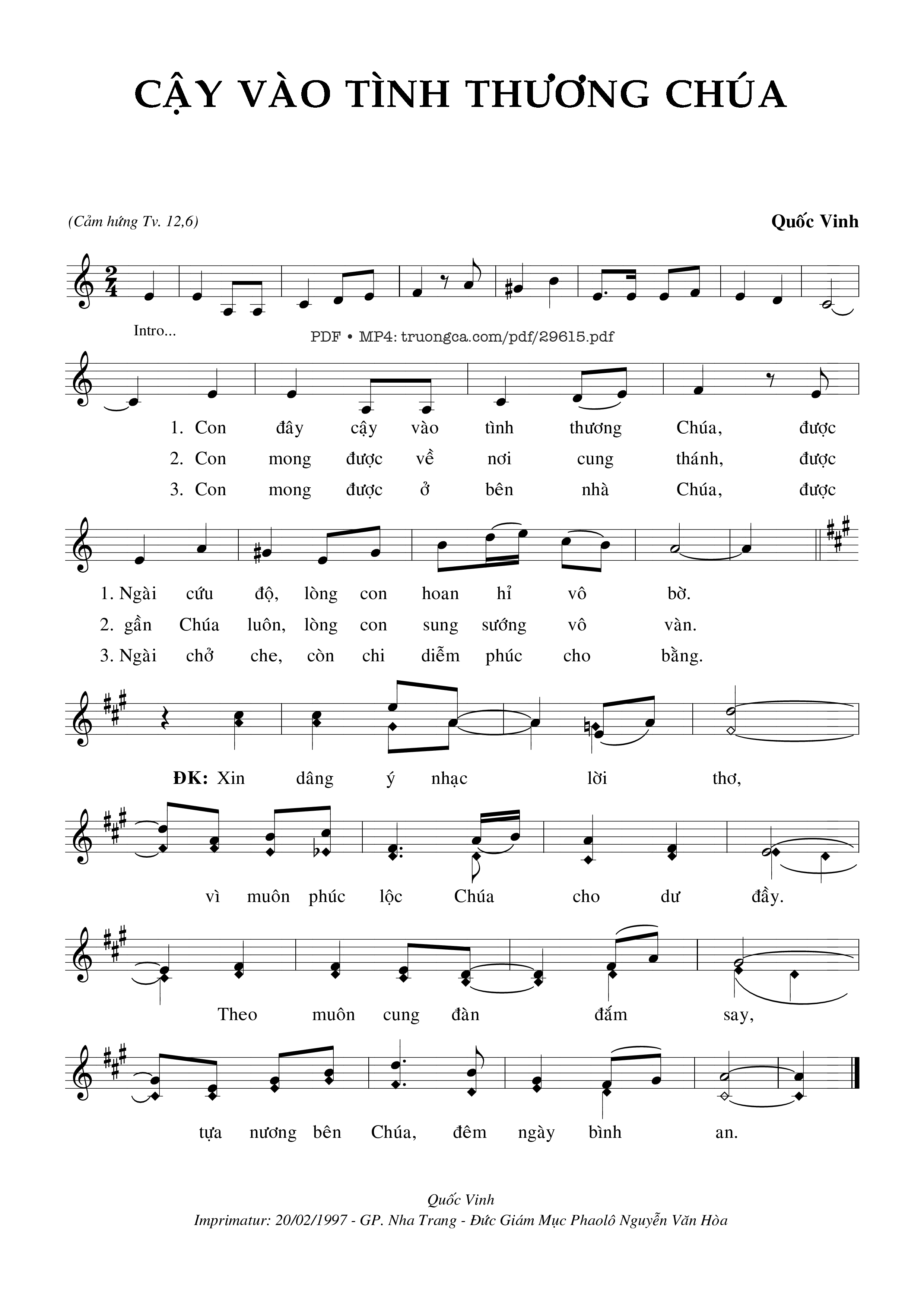 Cậy Vào Tình Thương Chúa