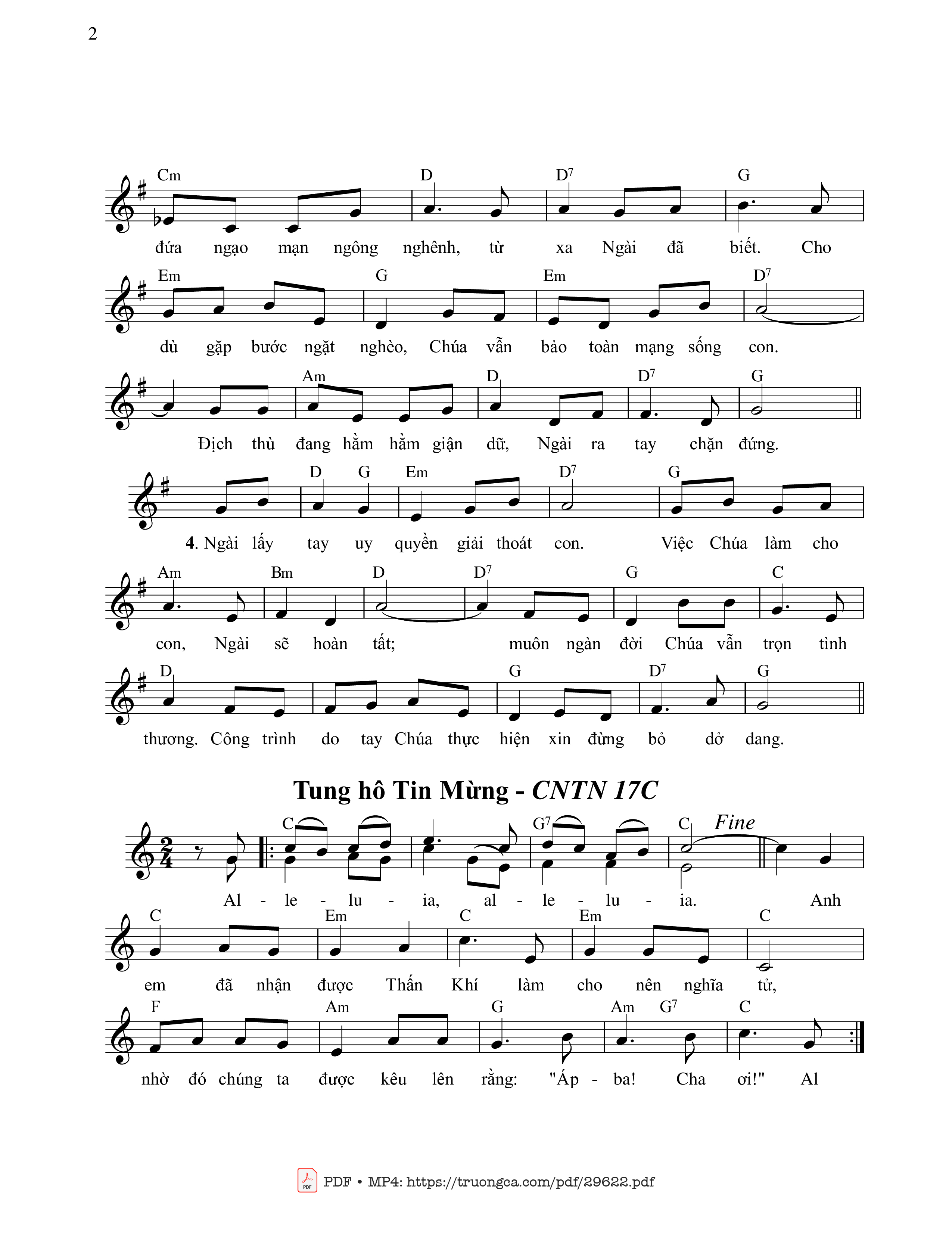 Page 2 of Sheet music PDF Thánh Vịnh 137 (Chúa Nhật 17C) - Ngọc Cẩn