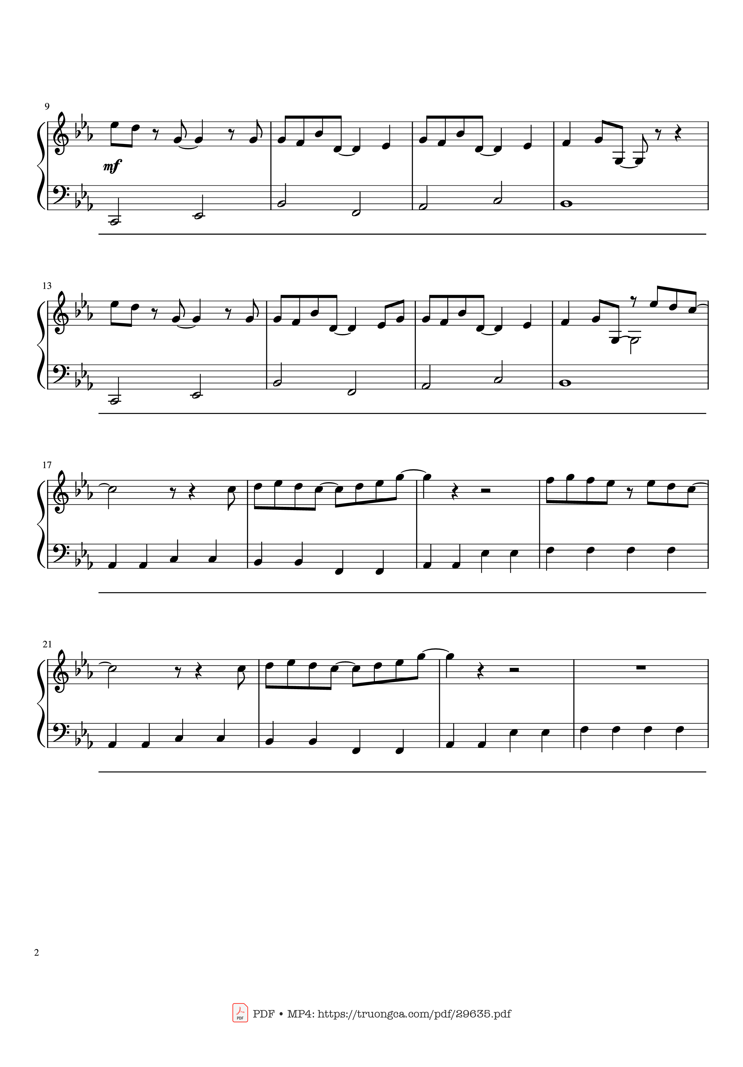 Page 2 of Sheet music PDF Piano Leaving Hope Piano - IzzTen