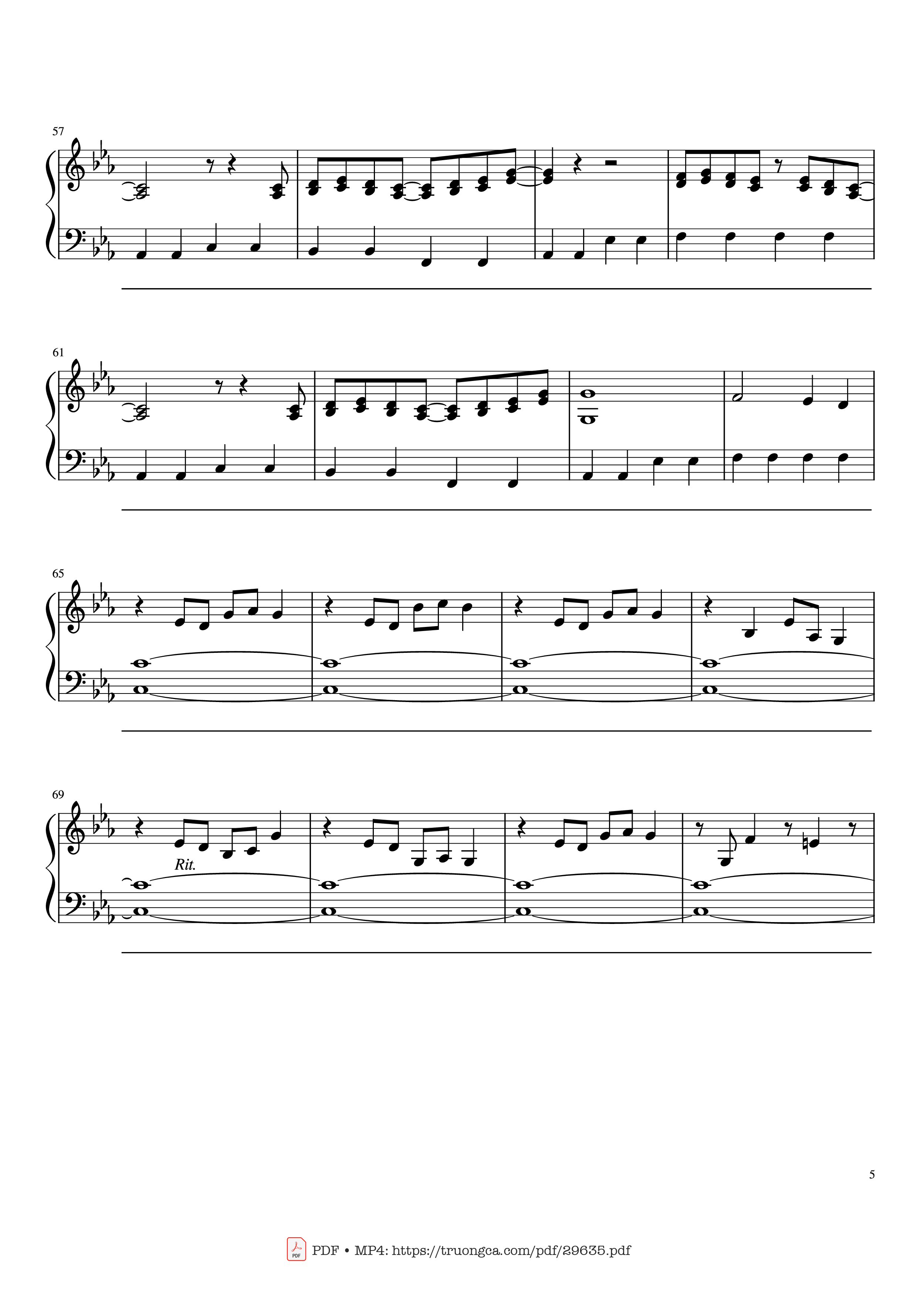 Page 5 of Sheet music PDF Piano Leaving Hope Piano - IzzTen