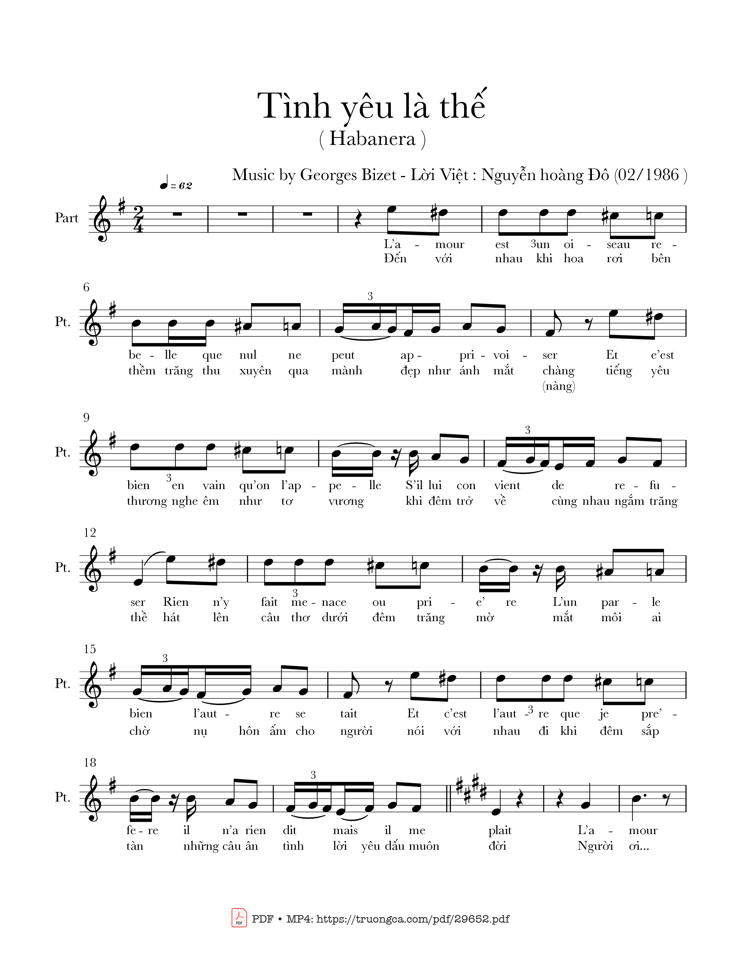 Tình yêu là thế (Habanera)